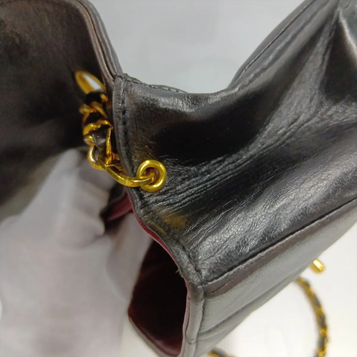 Matelassé Lambskin Single Flap Single Chain Bag, Diana Flap, Black with Gold Hardware, 2596401, Series 2 — view 14
