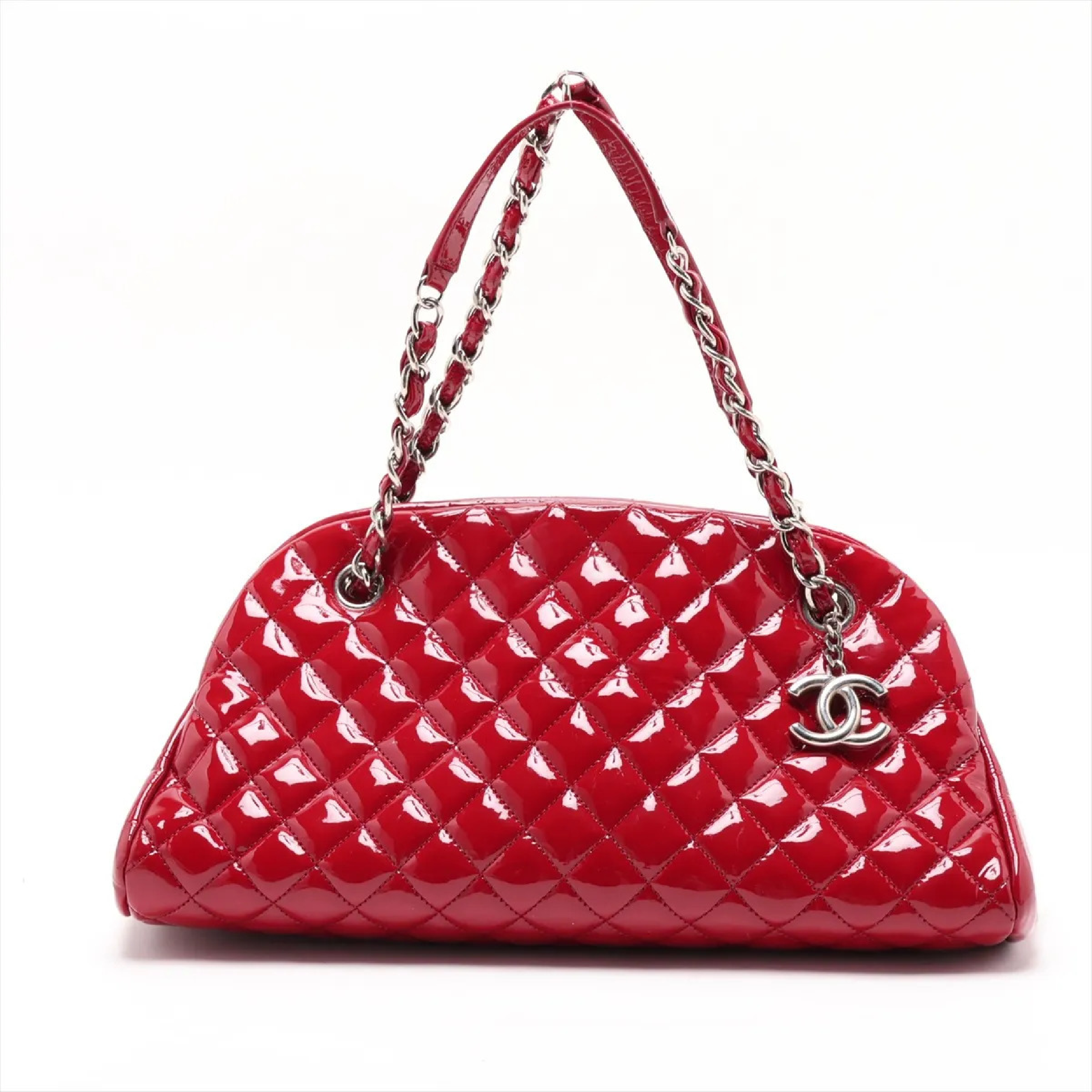 Mademoiselle Patent Leather Chain Shoulder Bag