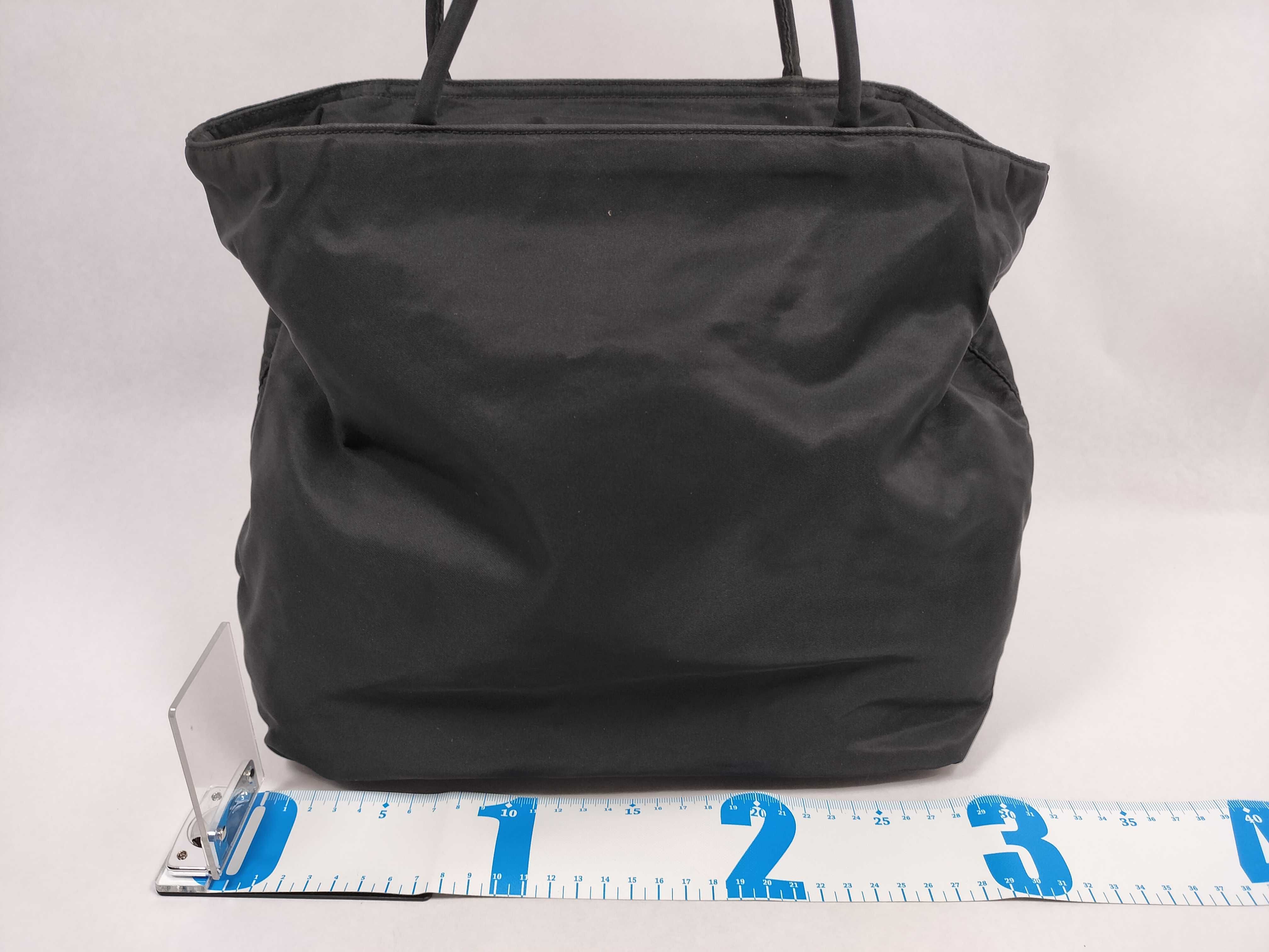 Nylon Prada Triangle Logo Tote Bag Nylon Black Tote Bag — view 2