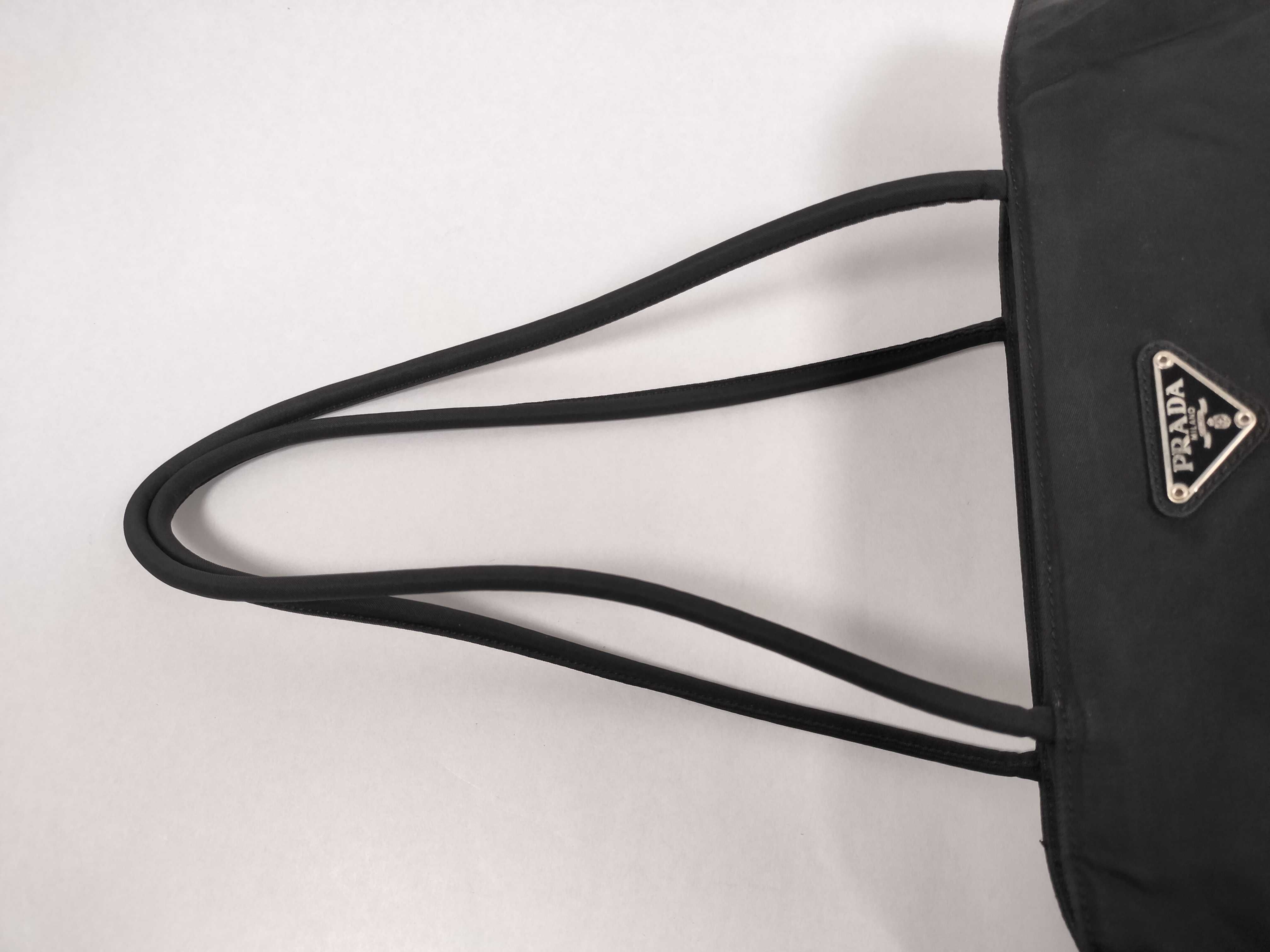 Nylon Prada Triangle Logo Tote Bag Nylon Black Tote Bag — view 3