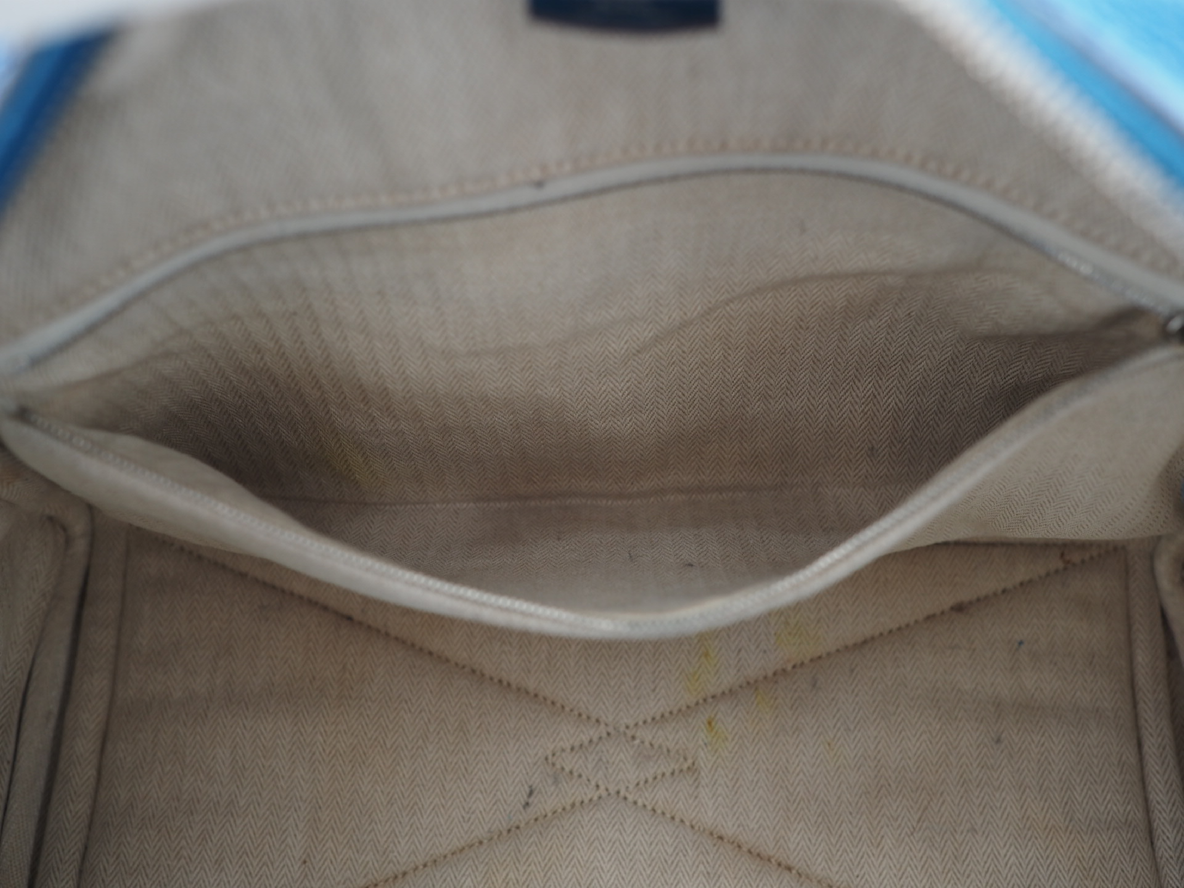 Victoria 35 Blue Taurillon Leather Handbag with Silver Hardware — view 11