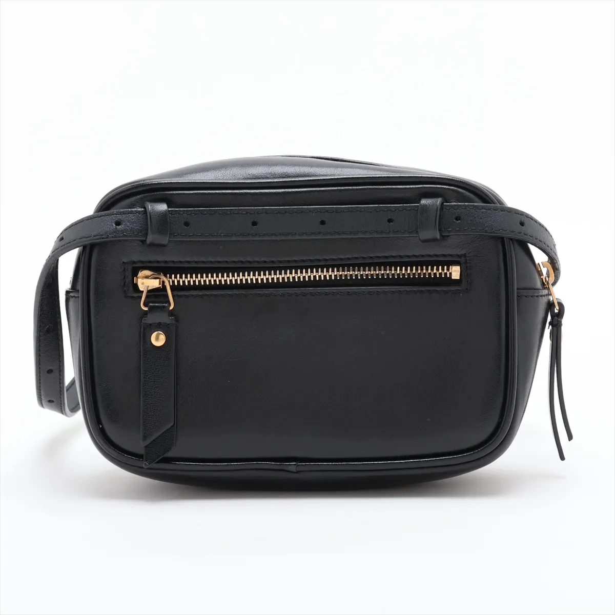 Leather Waist Pouch, Black, 534817 — view 2
