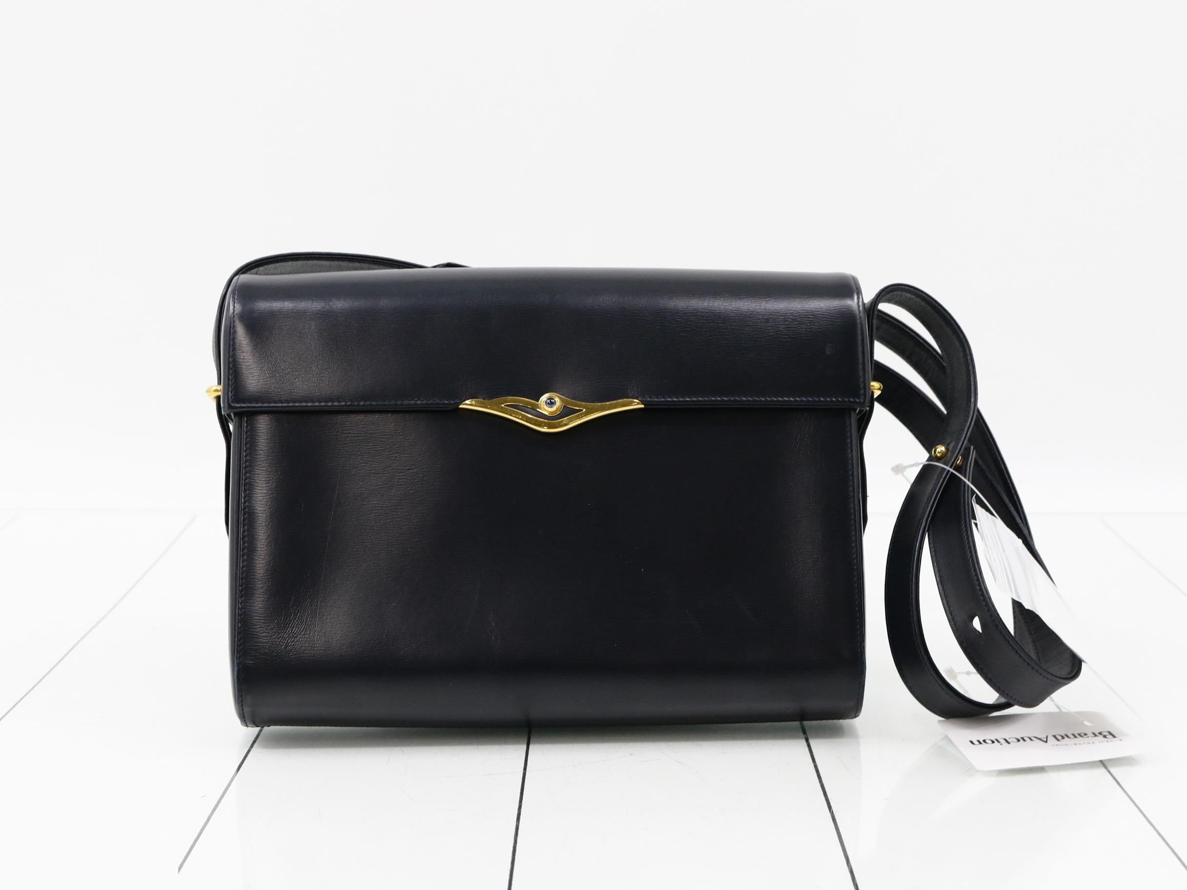 Sapphire Line Leather Shoulder Bag