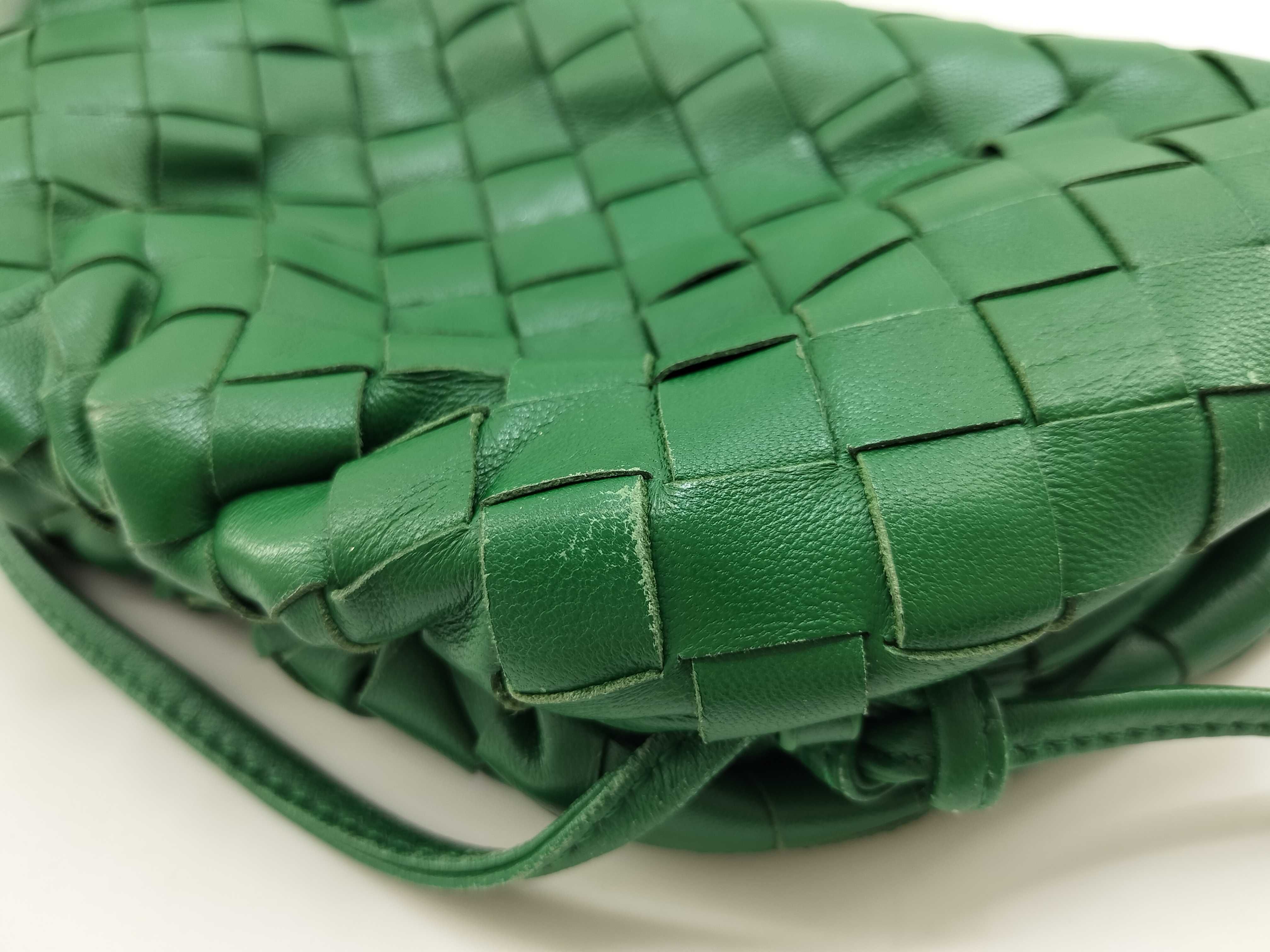 Intrecciato Mini Shoulder Bag, Green — view 14