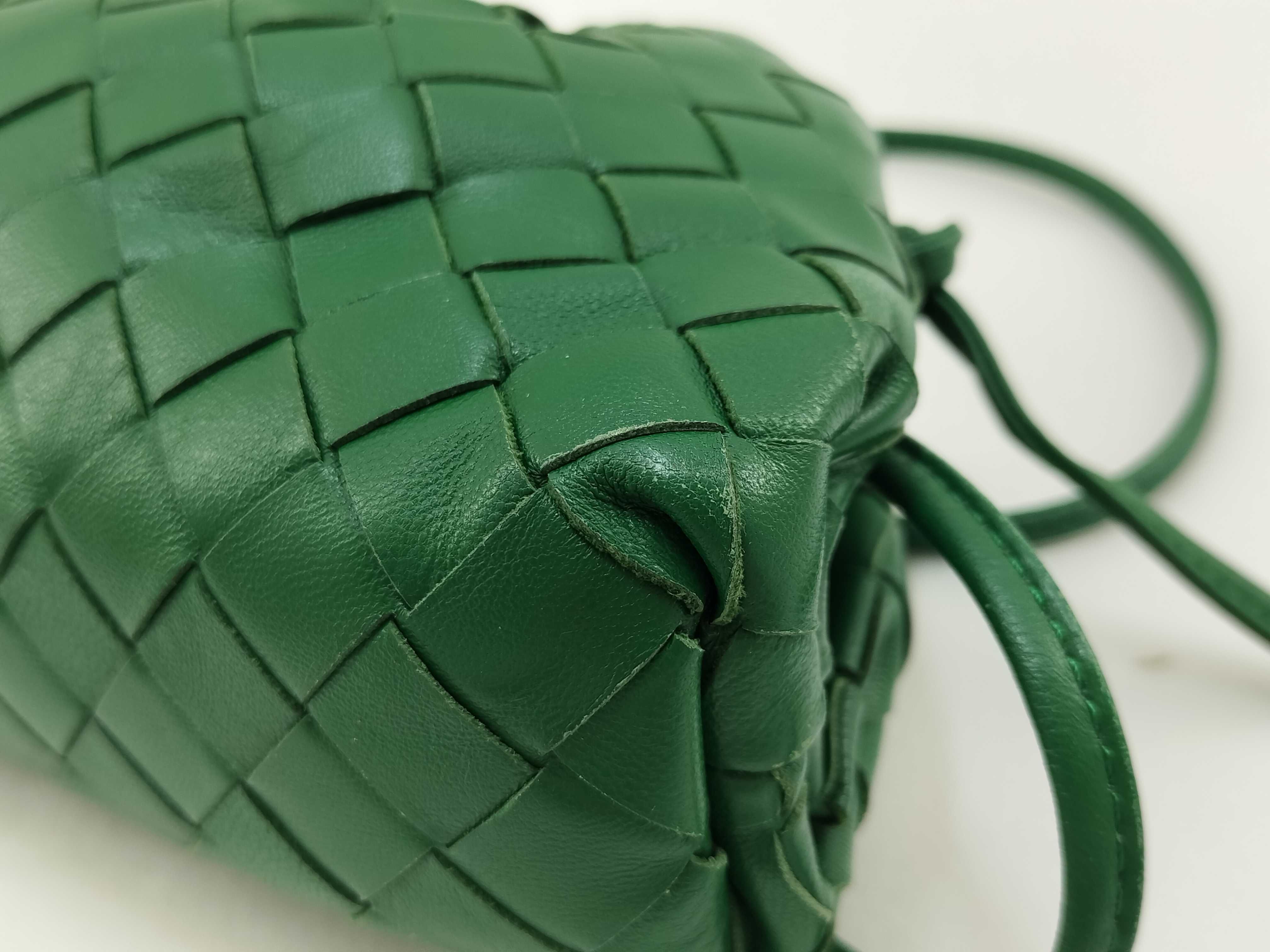 Intrecciato Mini Shoulder Bag, Green — view 5