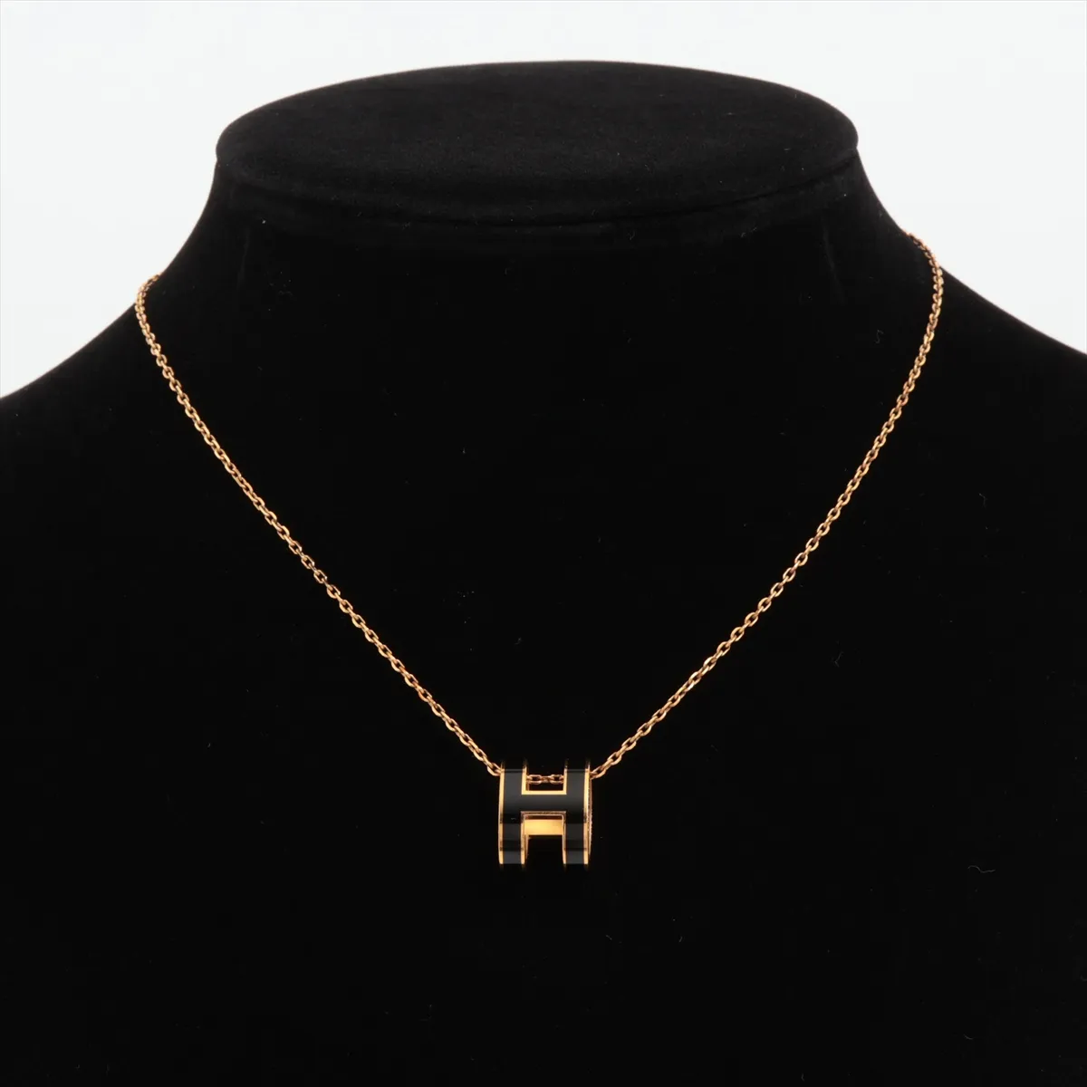 Pop H 15 Necklace, GP Gold x Black, — view 5