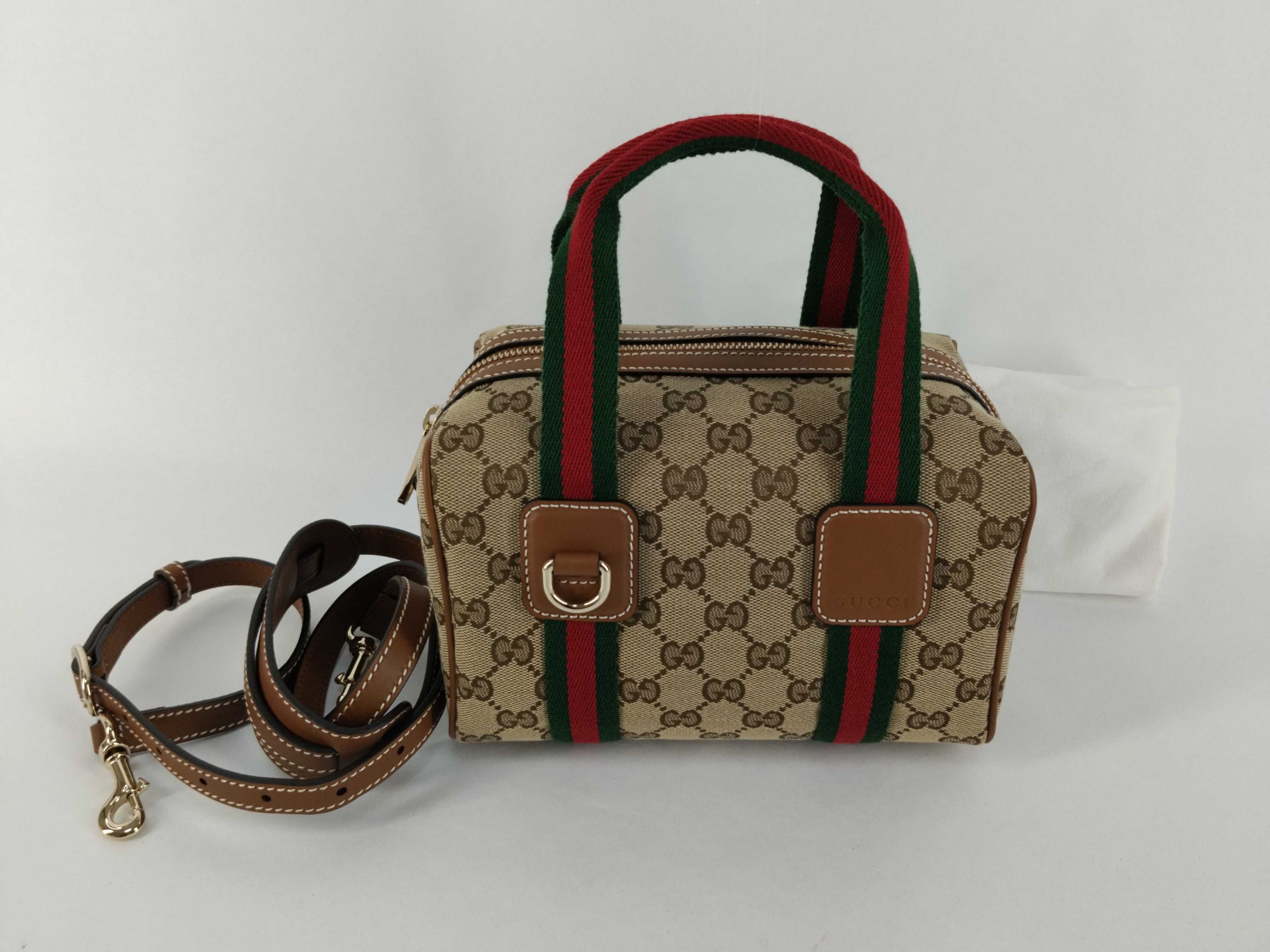 GG Supreme Ophidia Mini Boston Bag GG Handbag 859975 with Dust Bag and Shoulder Strap