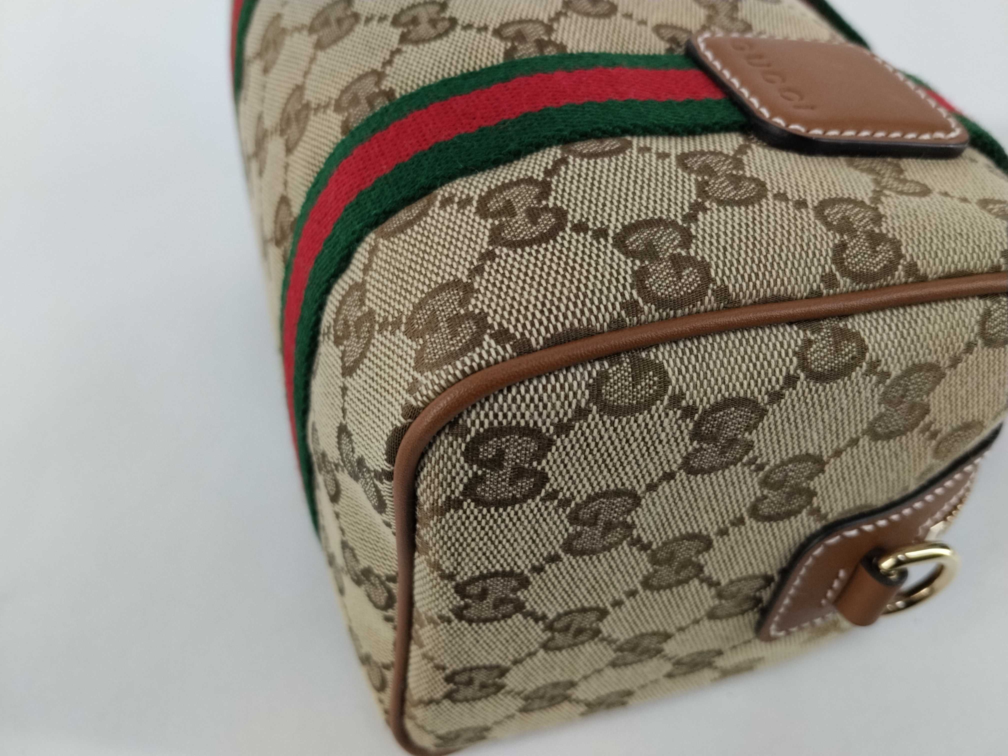 GG Supreme Ophidia Mini Boston Bag GG Handbag 859975 with Dust Bag and Shoulder Strap — view 6