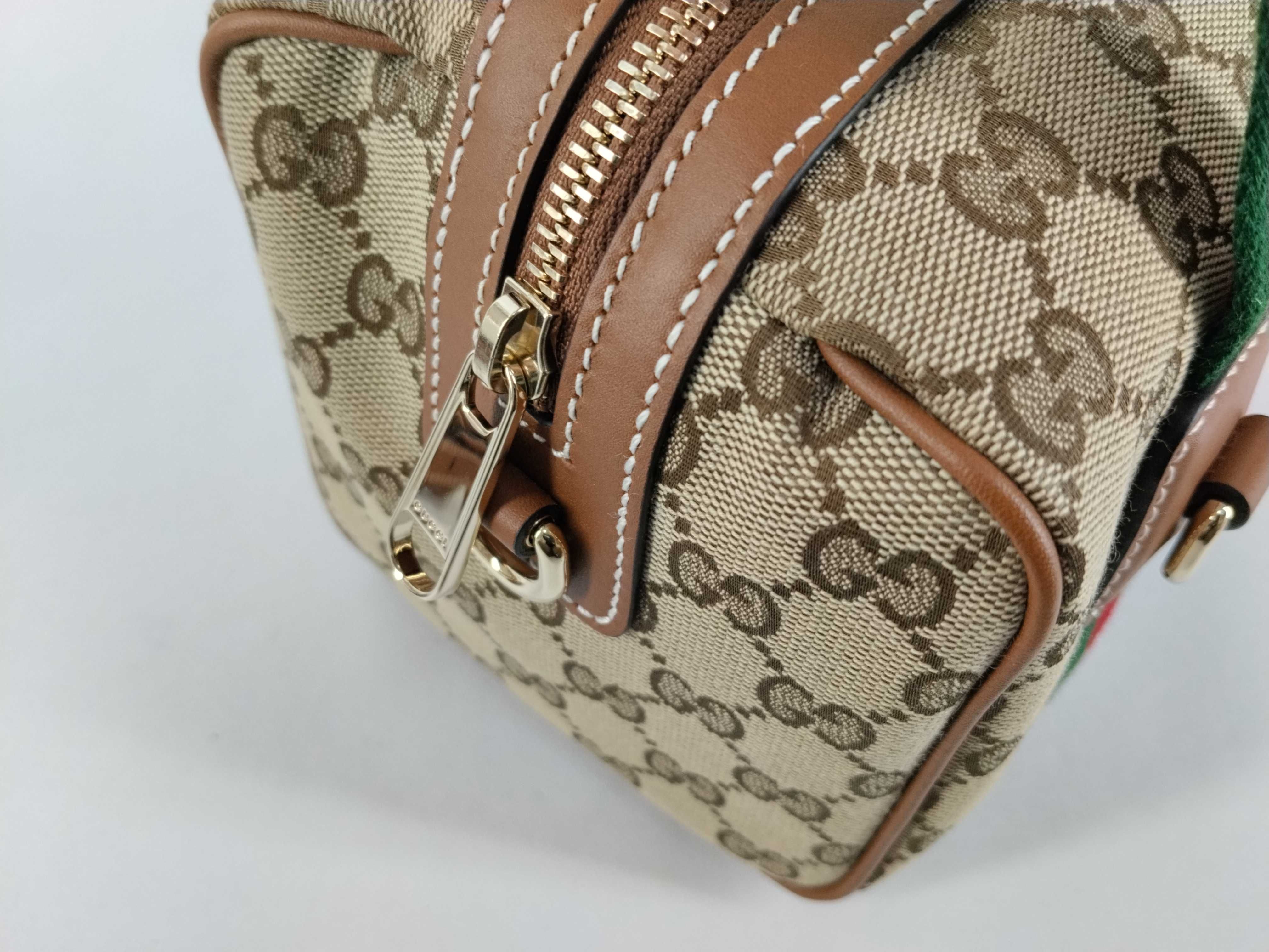 GG Supreme Ophidia Mini Boston Bag GG Handbag 859975 with Dust Bag and Shoulder Strap — view 8