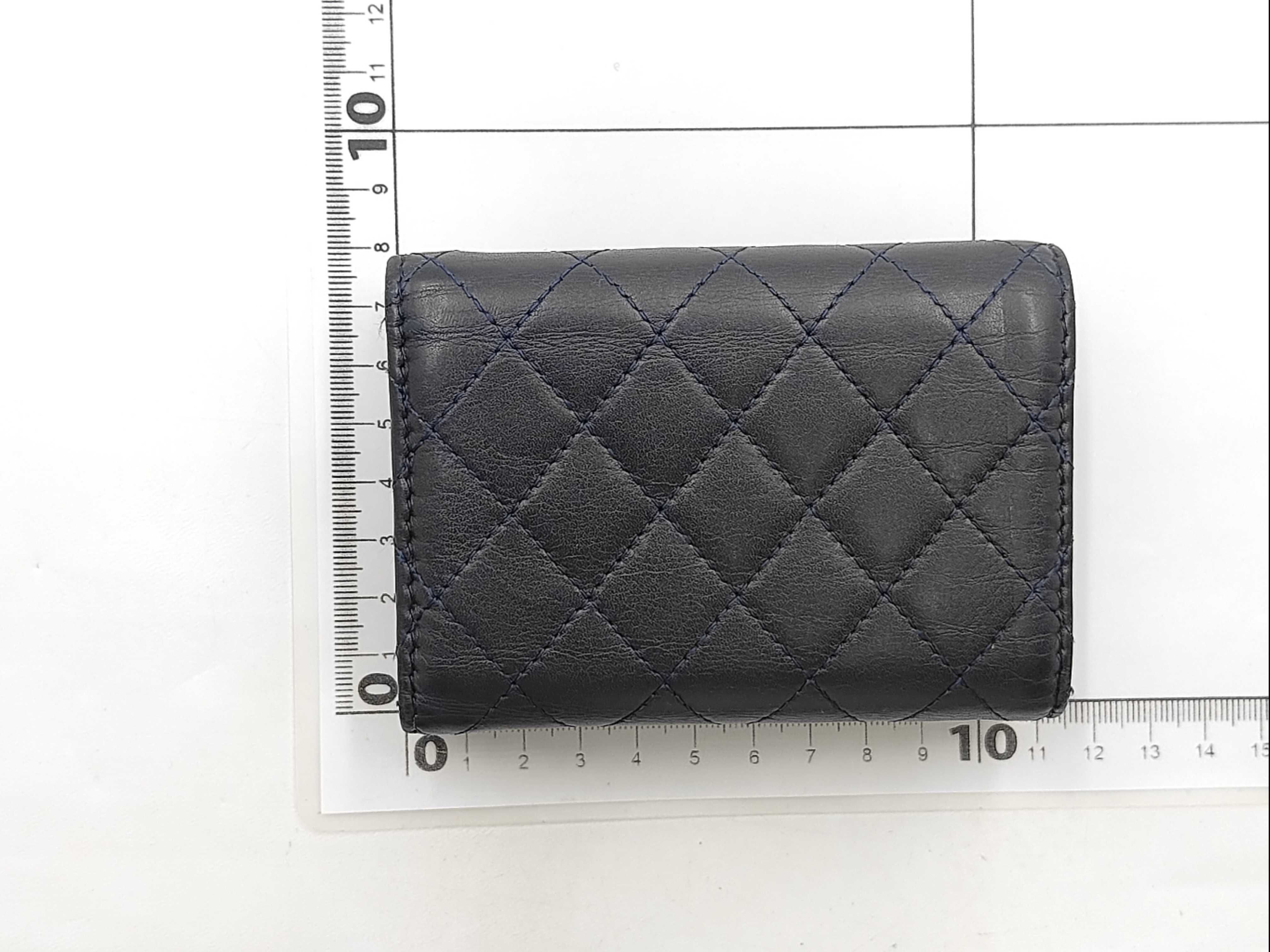 Boy Chanel Lambskin Compact Wallet, Navy with Gold Hardware, 26703461 (Wallet) — view 2