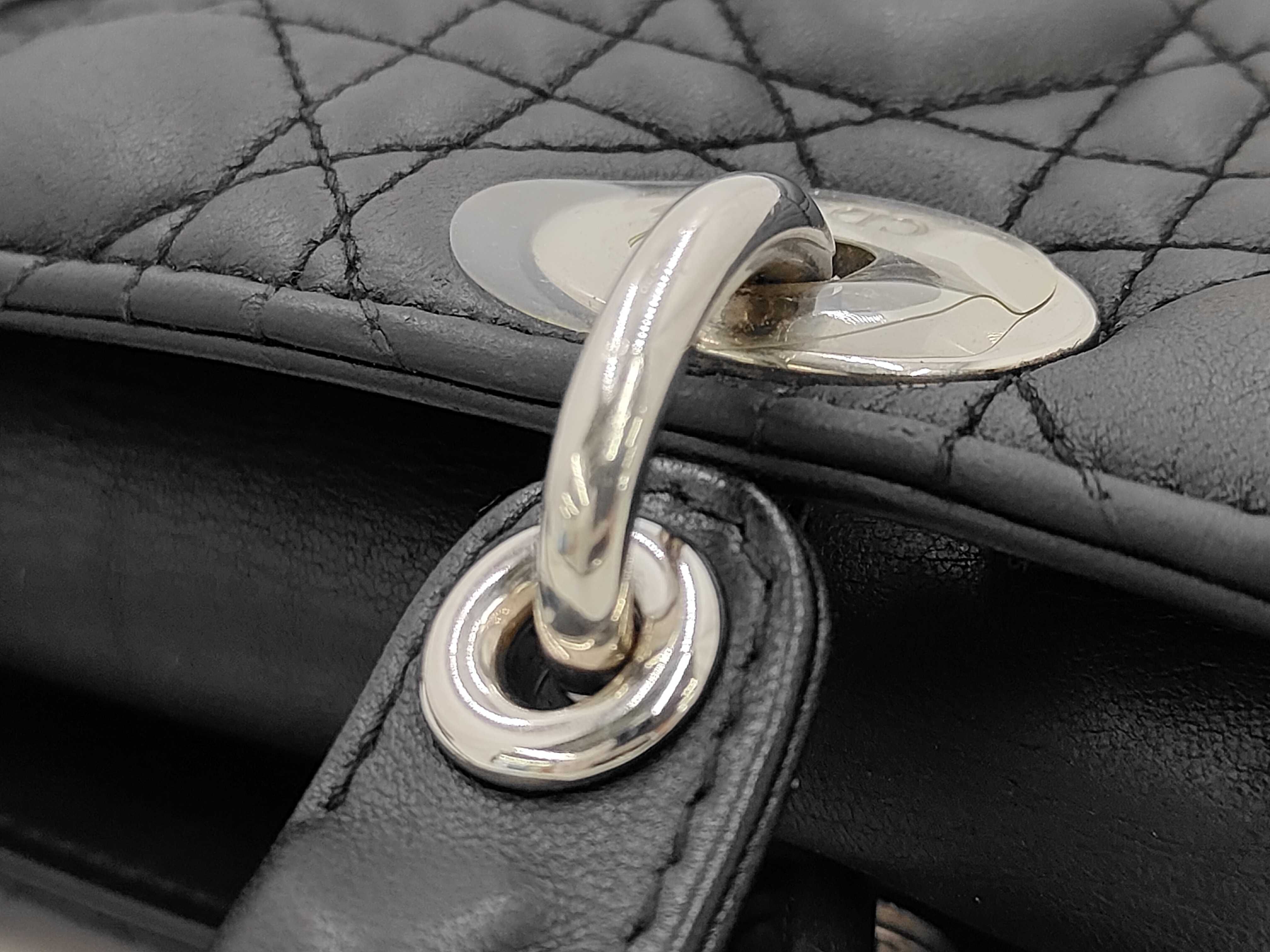 Lady Dior Lamb Cannage Black 2WAY Handbag Bag — view 4