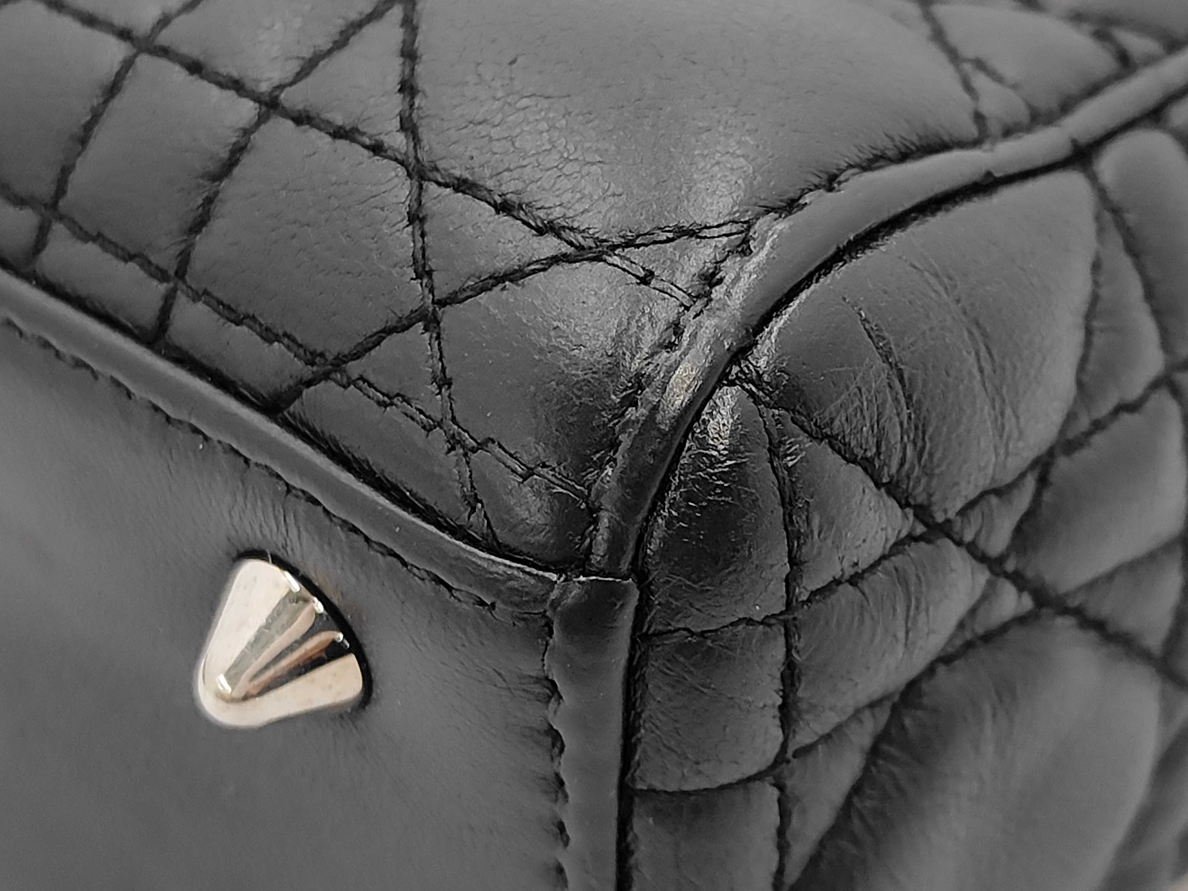 Lady Dior Lamb Cannage Black 2WAY Handbag Bag — view 6