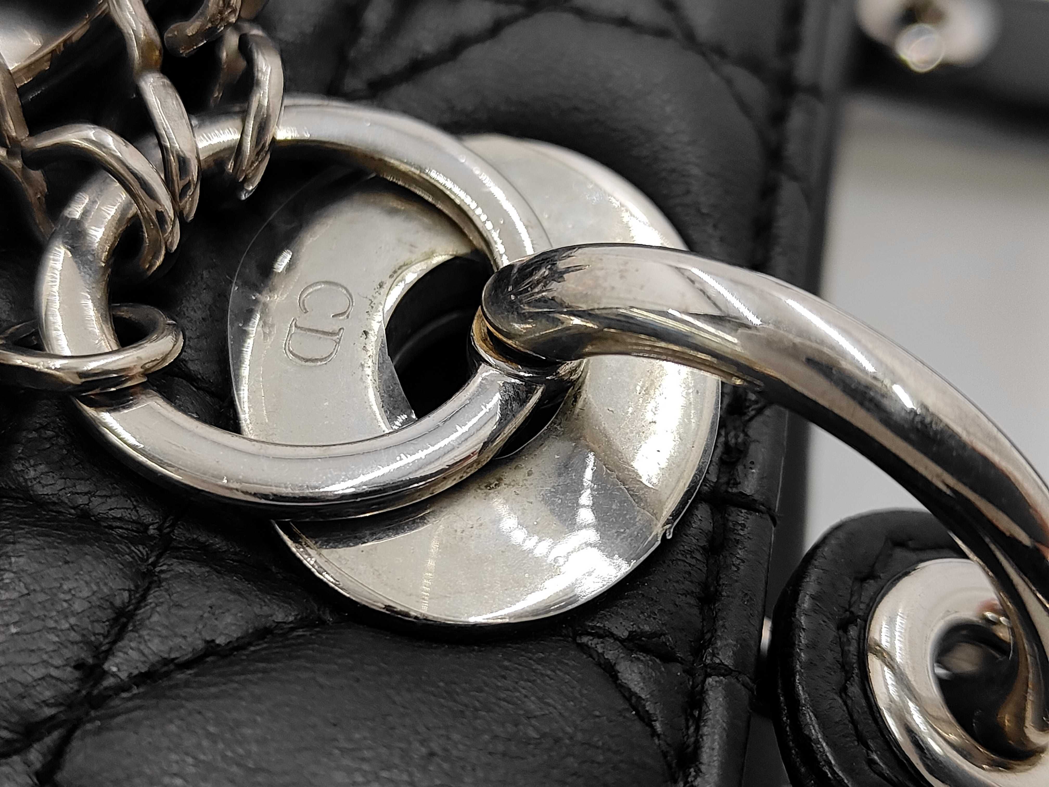 Lady Dior Lamb Cannage Black 2WAY Handbag Bag — view 10