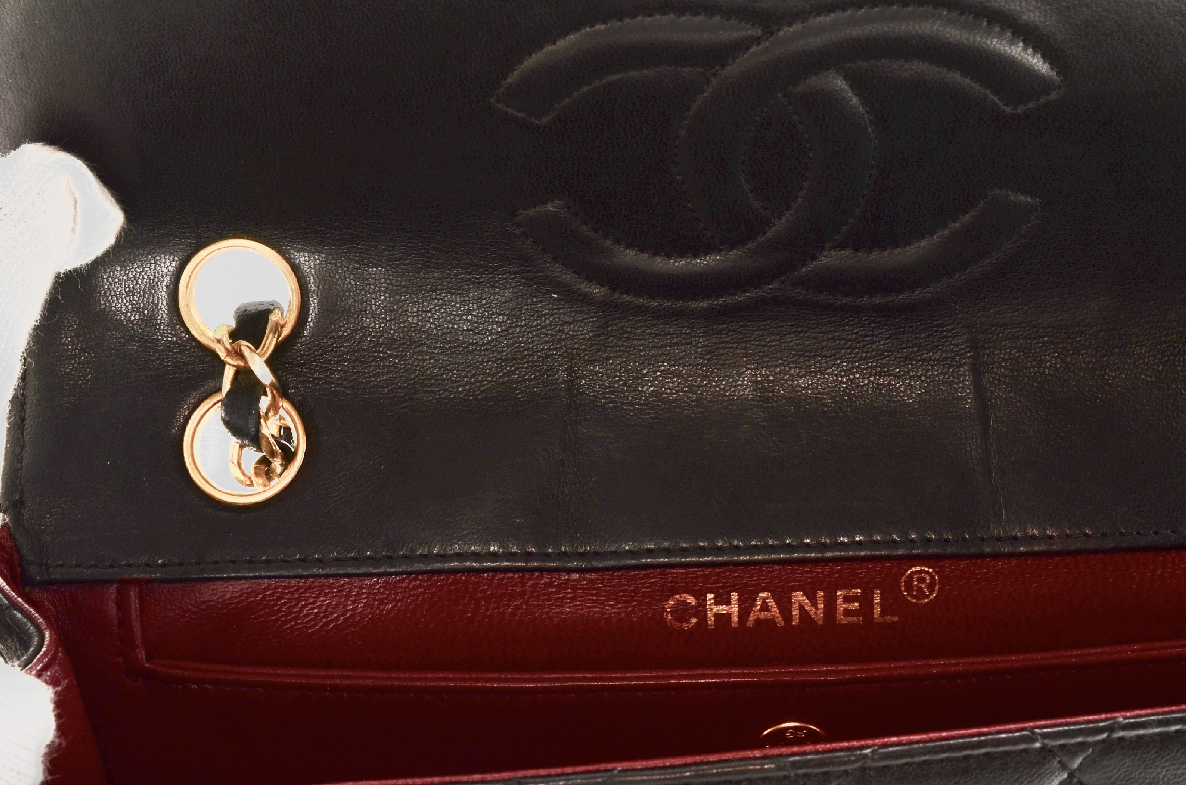 Matelassé Lambskin Chain Shoulder Bag, Seal #1 — view 11