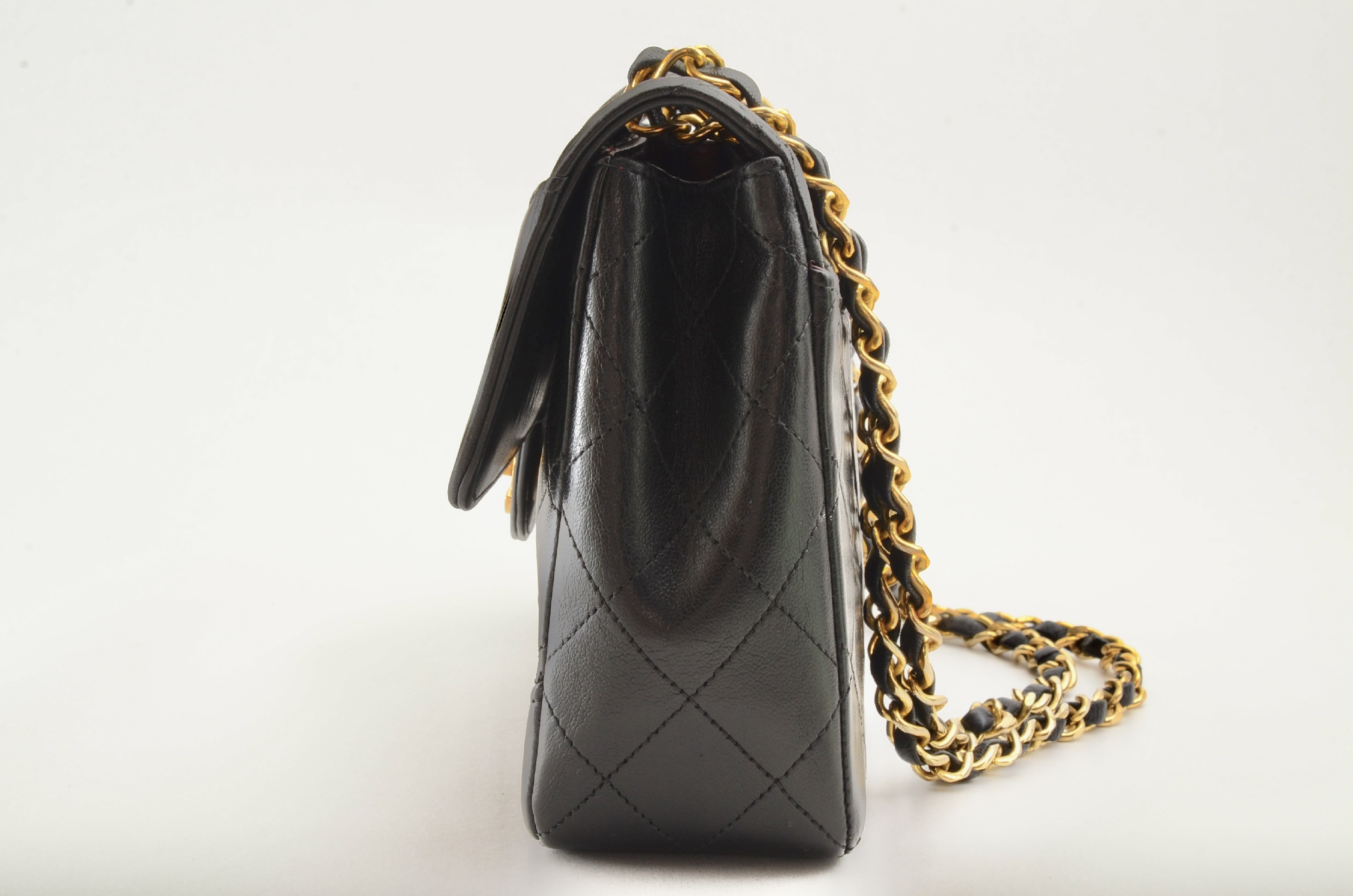 Matelassé Lambskin Chain Shoulder Bag, Seal #1 — view 4