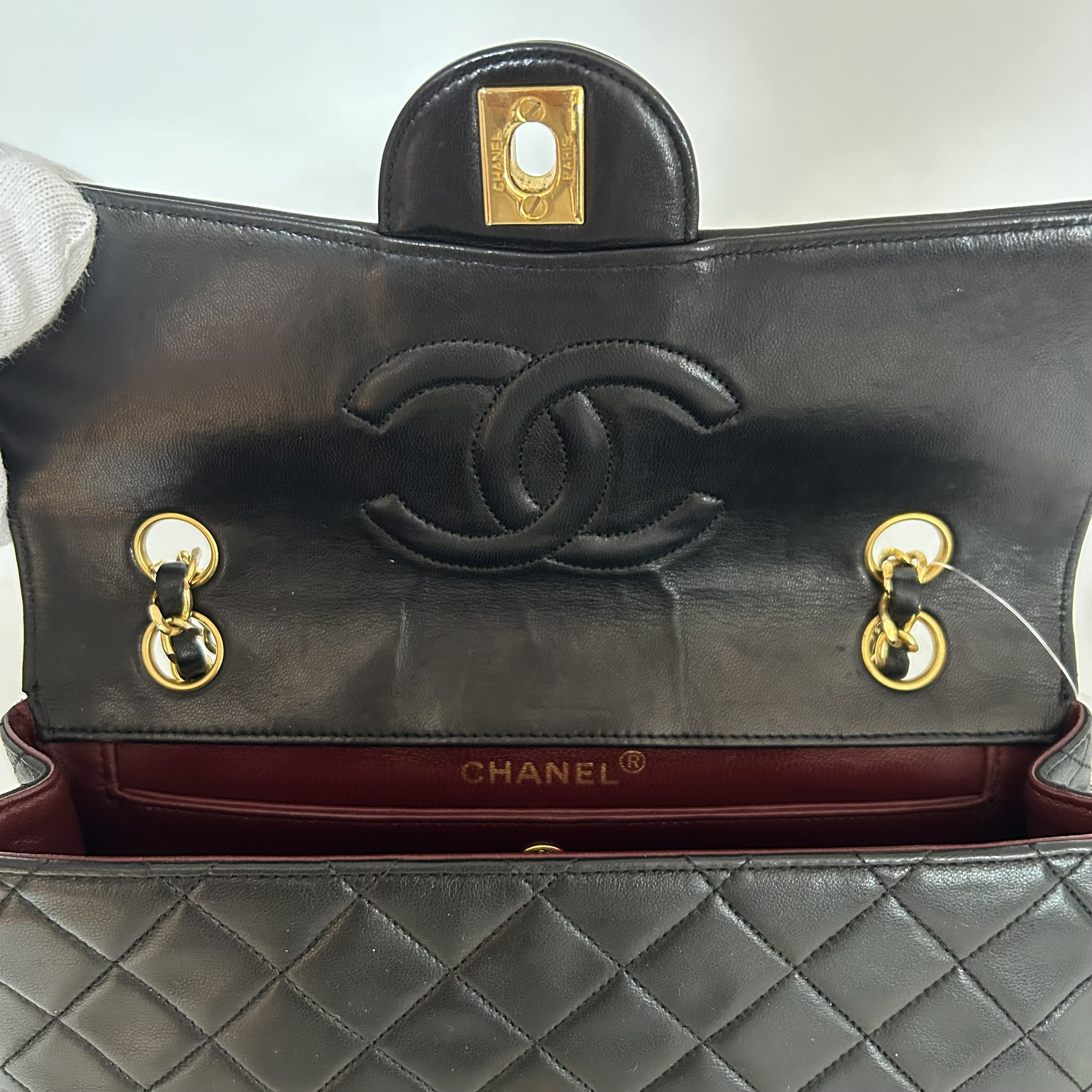 Matelassé Lambskin Chain Shoulder Bag, Seal #1 — view 8
