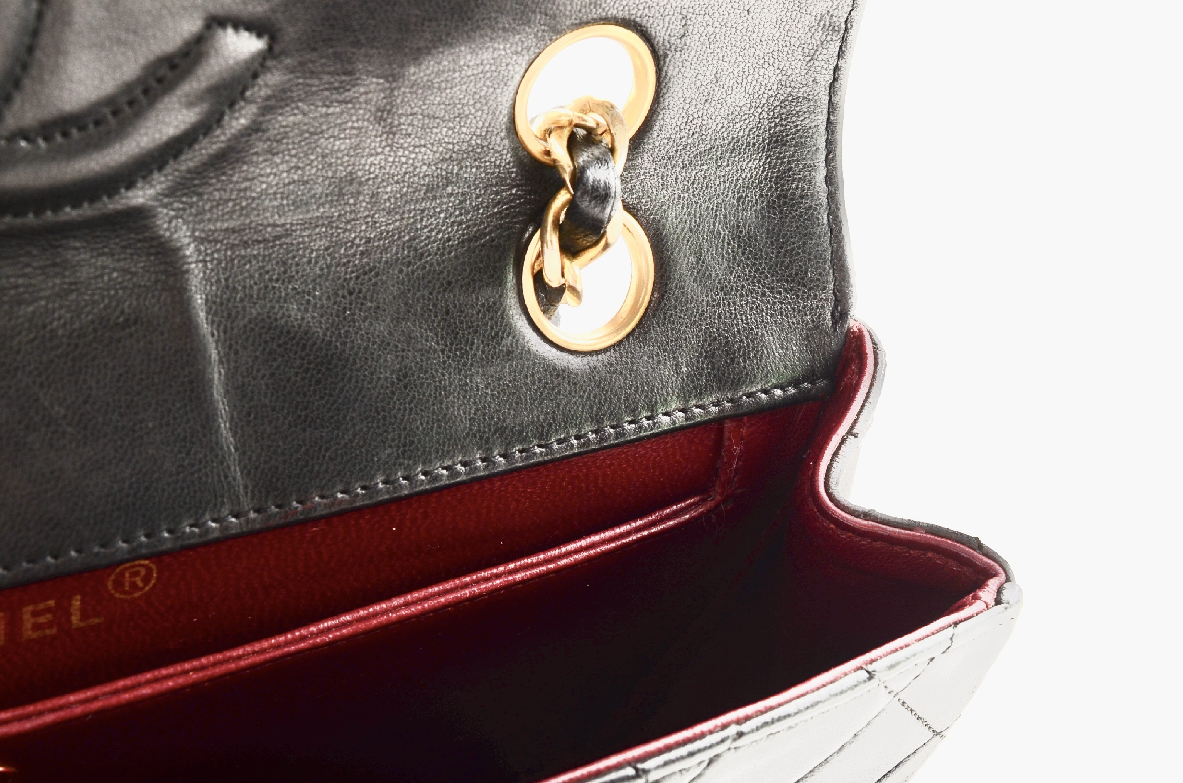 Matelassé Lambskin Chain Shoulder Bag, Seal #1 — view 10