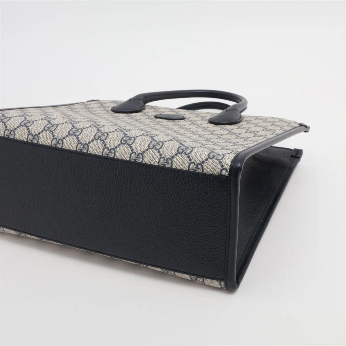 GG Supreme PVC x Leather 2WAY Handbag Beige x Black x Navy 659983 — view 3