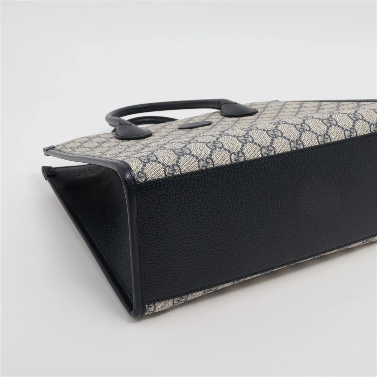 GG Supreme PVC x Leather 2WAY Handbag Beige x Black x Navy 659983 — view 4