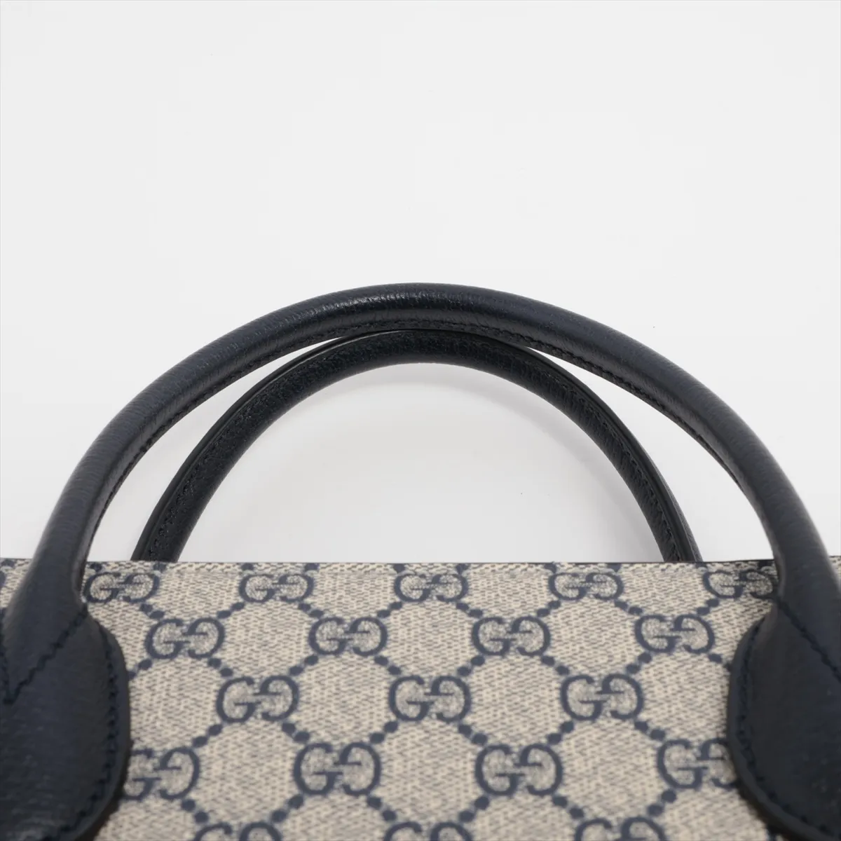 GG Supreme PVC x Leather 2WAY Handbag Beige x Black x Navy 659983 — view 6