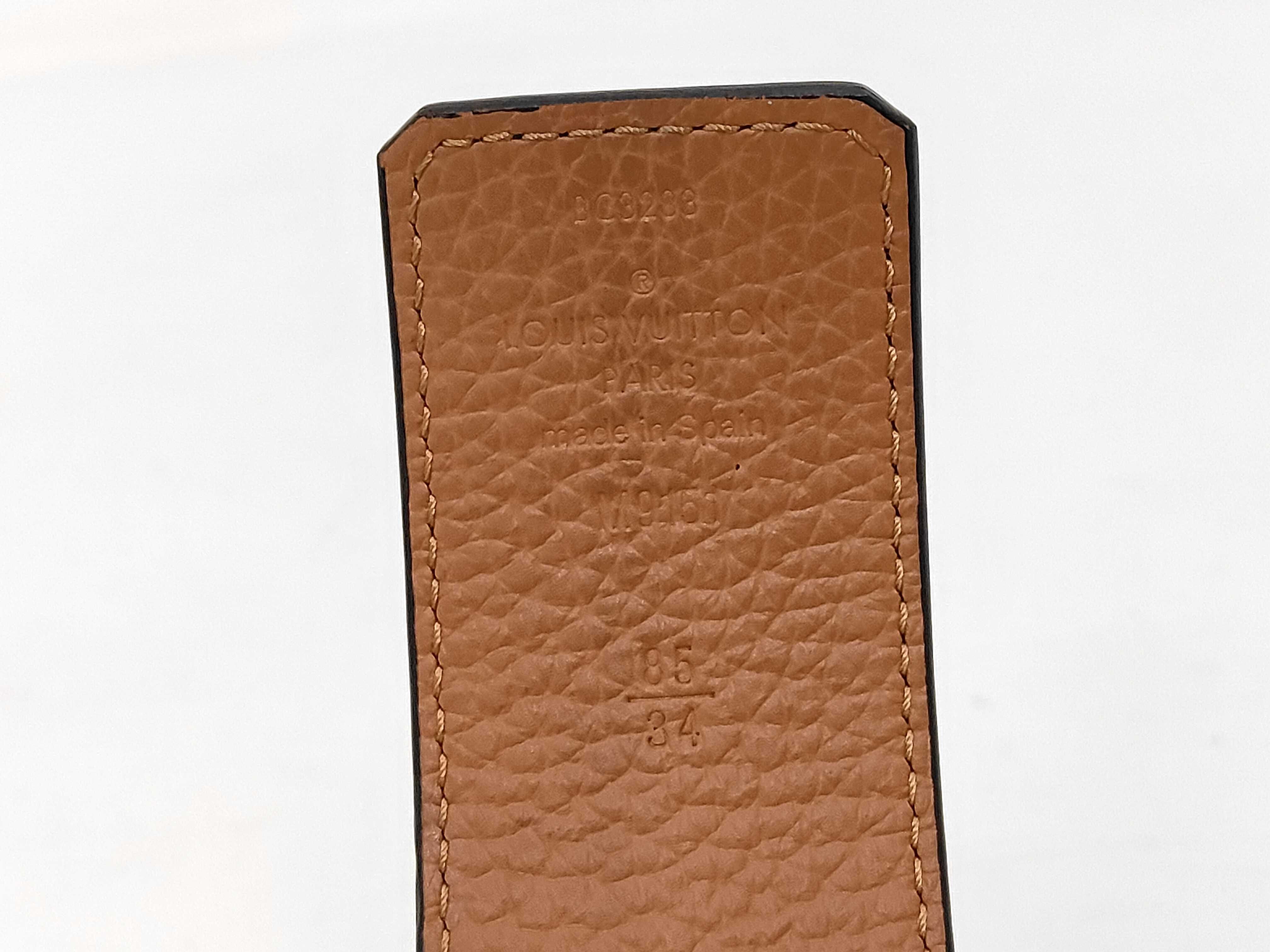 Taurillon Leather Belt, Reversible LV Belt, Size 85/34, Excellent Condition, M9151 Belt — view 6