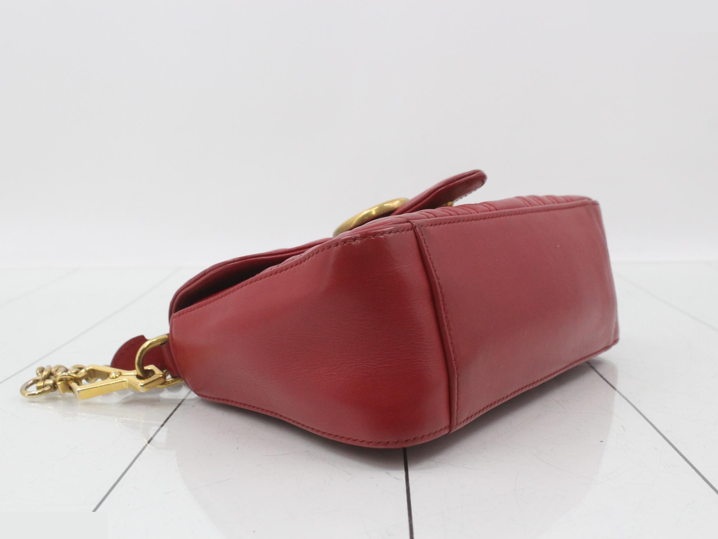 GG Marmont Leather 2-Way Shoulder/Handbag, Red — view 5