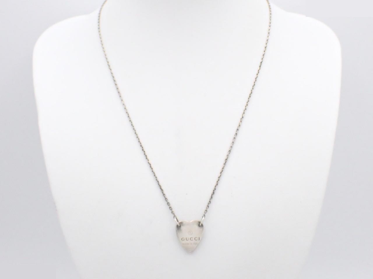 SV925 Gucci heart necklace, chain approximately 48cm, 8.1g — view 3