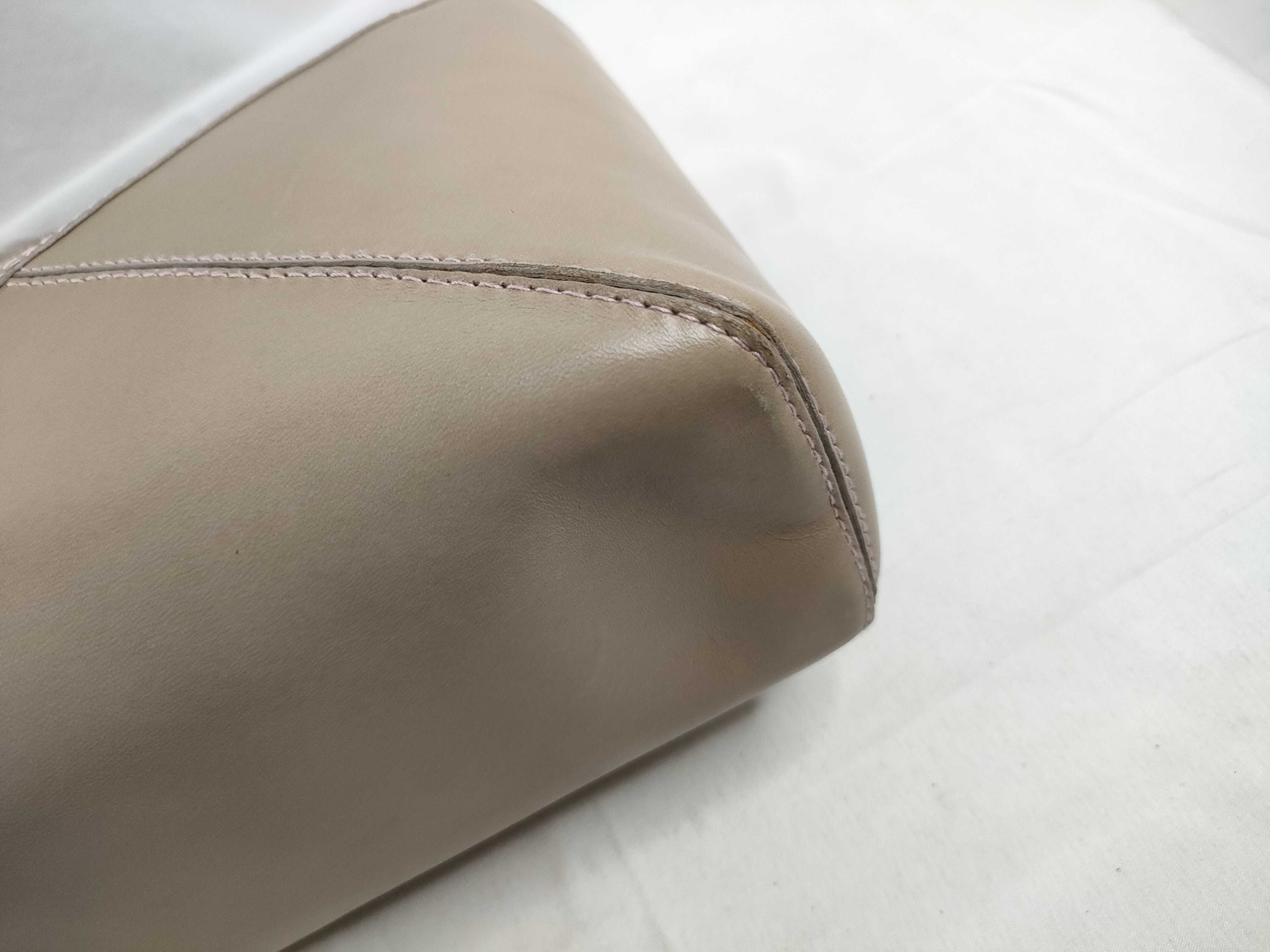 Anagram Nappa Leather Handbag, Beige — view 5