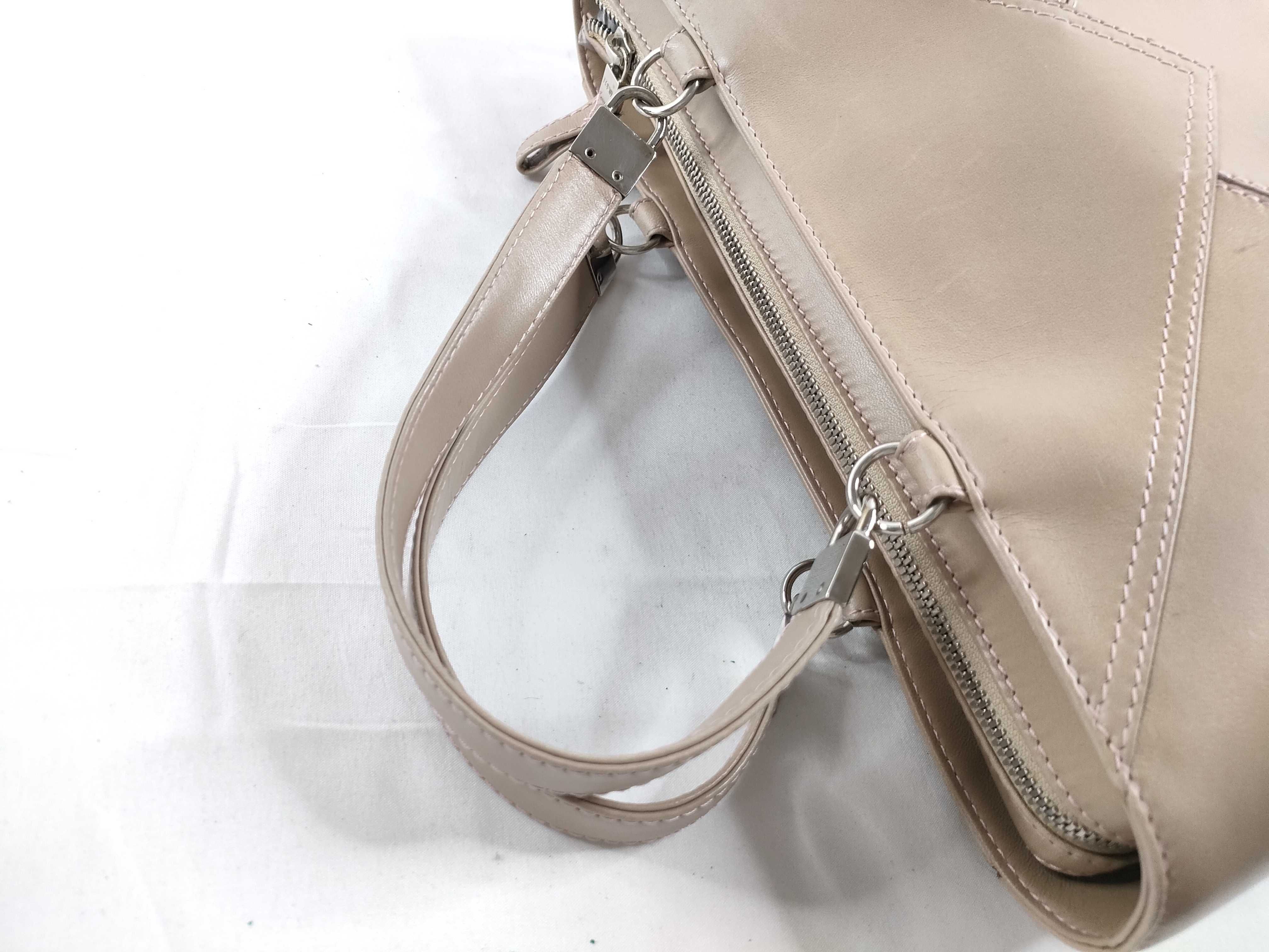 Anagram Nappa Leather Handbag, Beige — view 6