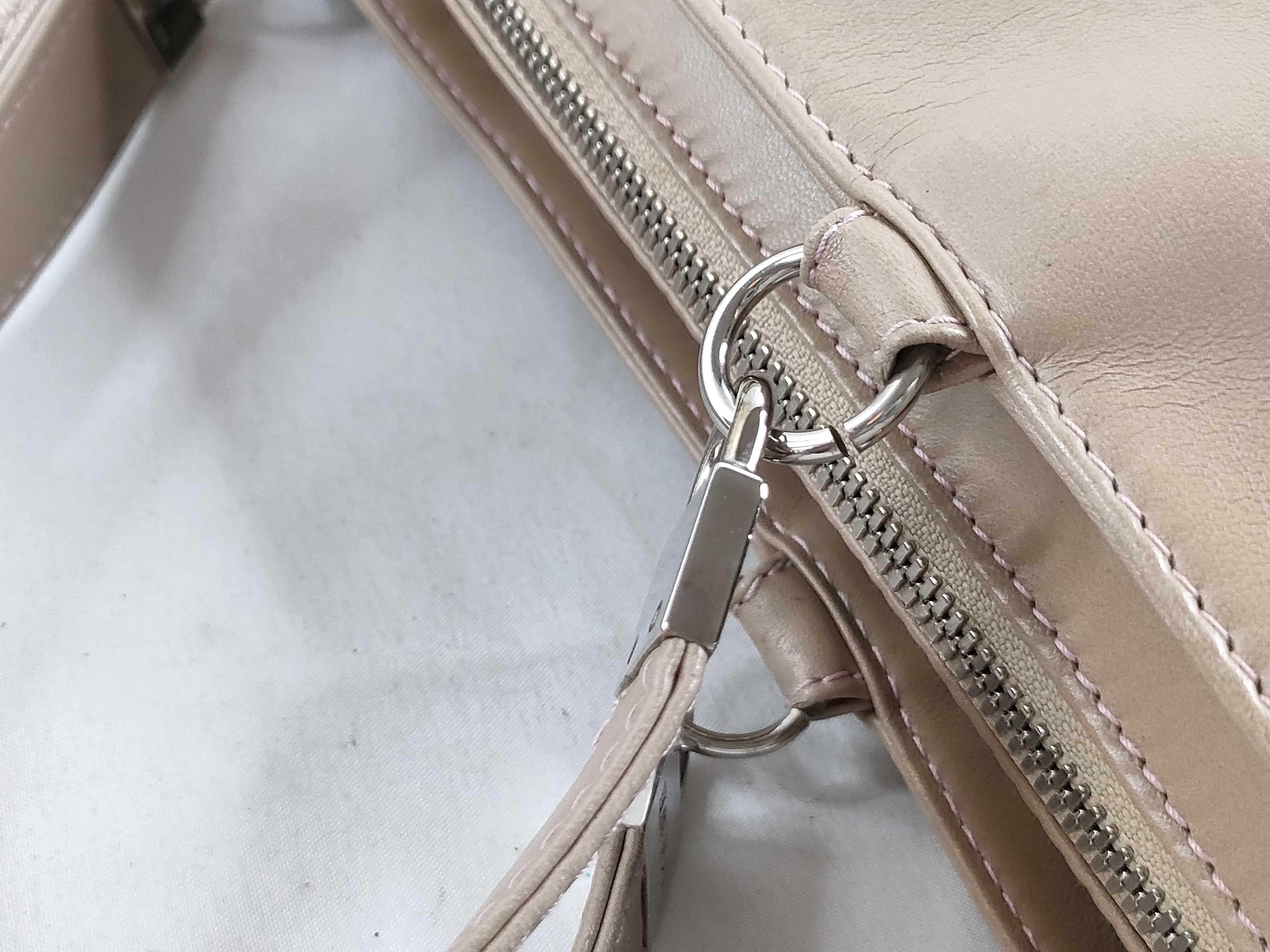 Anagram Nappa Leather Handbag, Beige — view 8