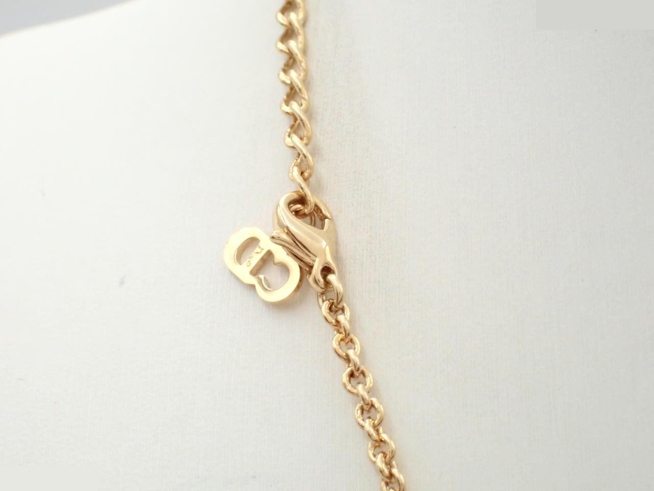 D logo gold necklace rhinestone chain approx. 54cm — view 2