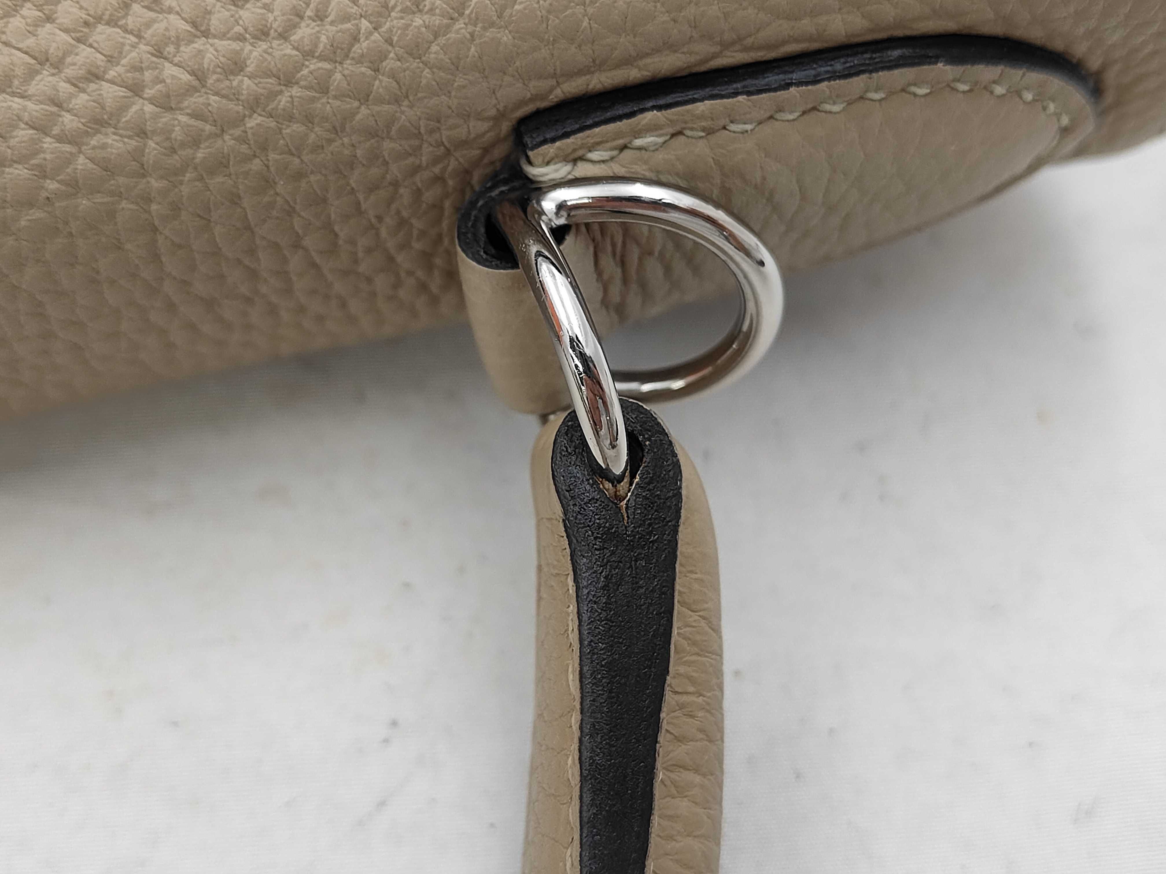 Kelly 28 Togo Leather Handbag with Silver Hardware — view 5