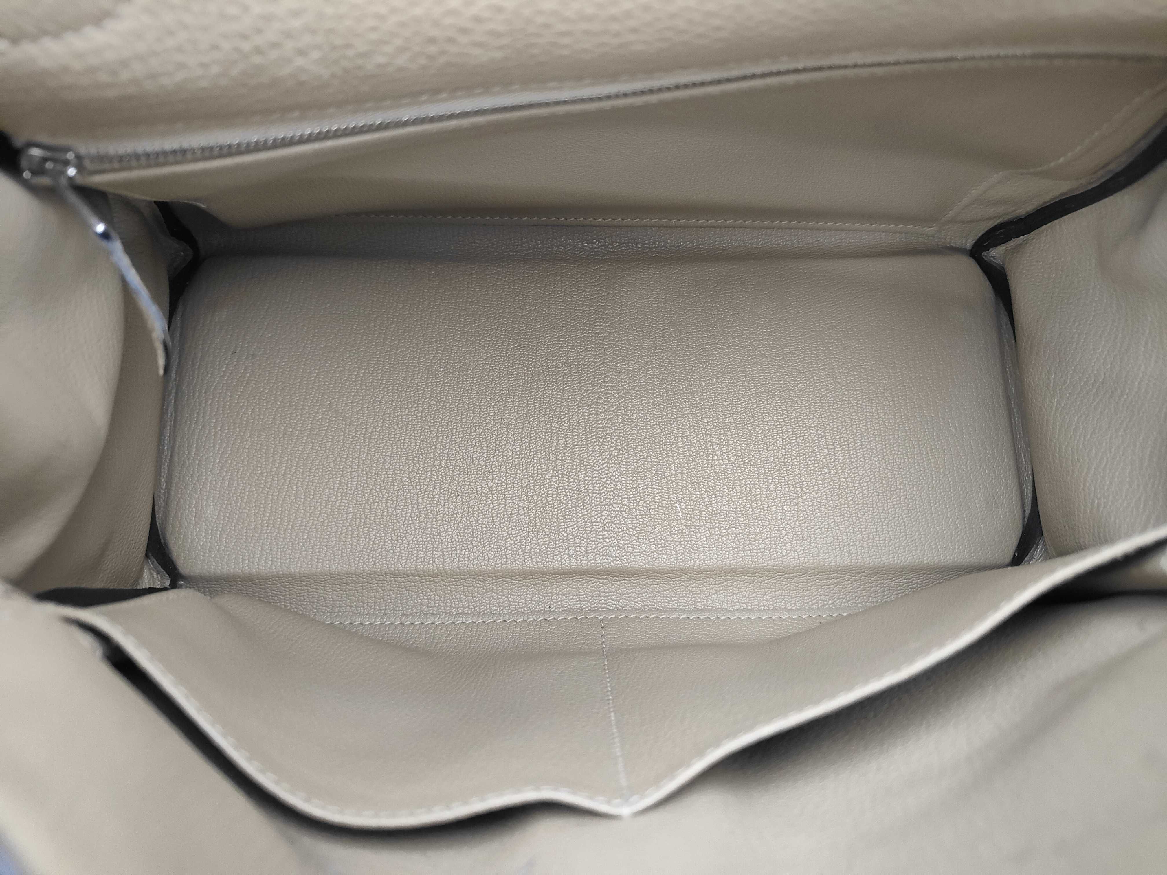 Kelly 28 Togo Leather Handbag with Silver Hardware — view 8