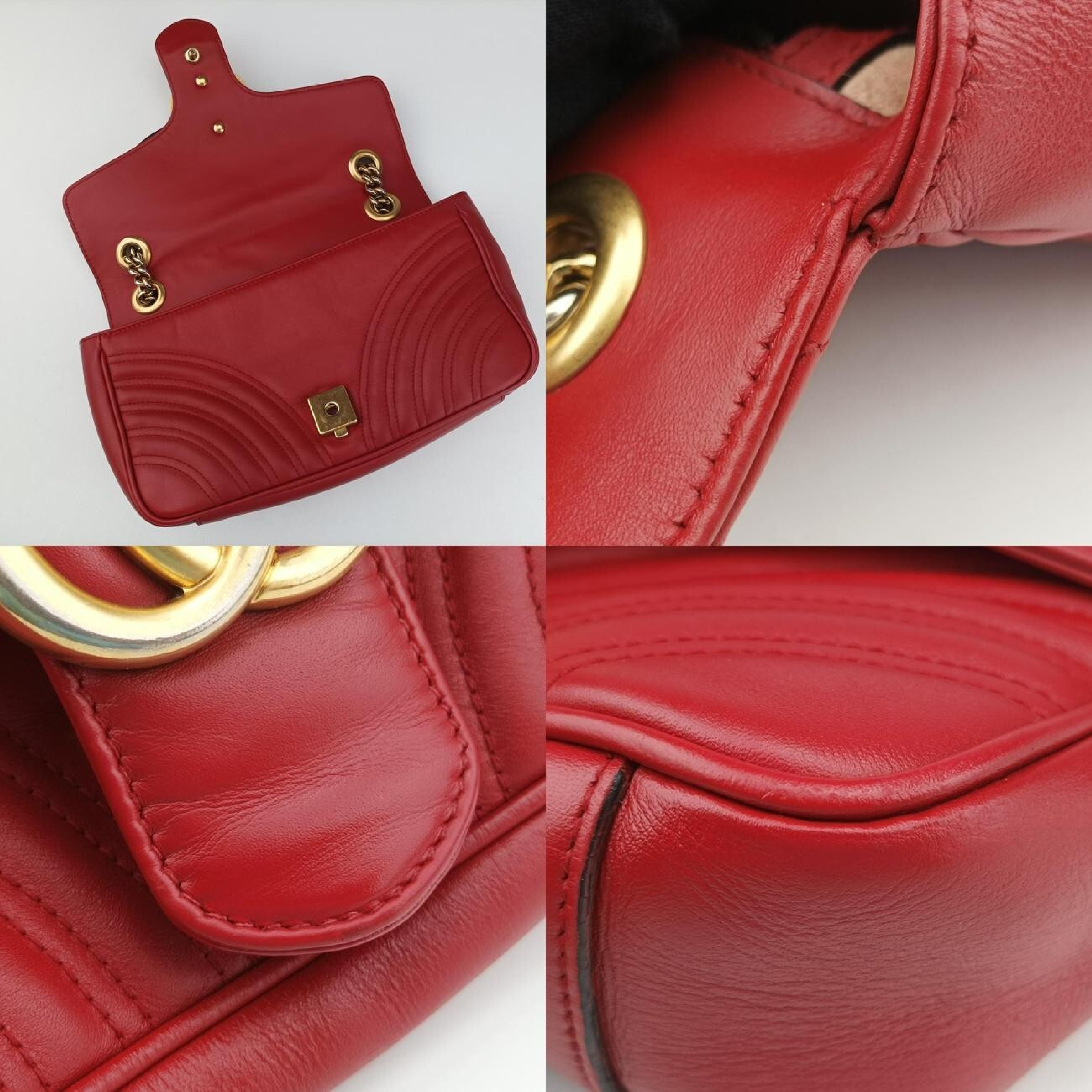GG Marmont Red Leather Shoulder Bag 443497 E022040071 — view 9