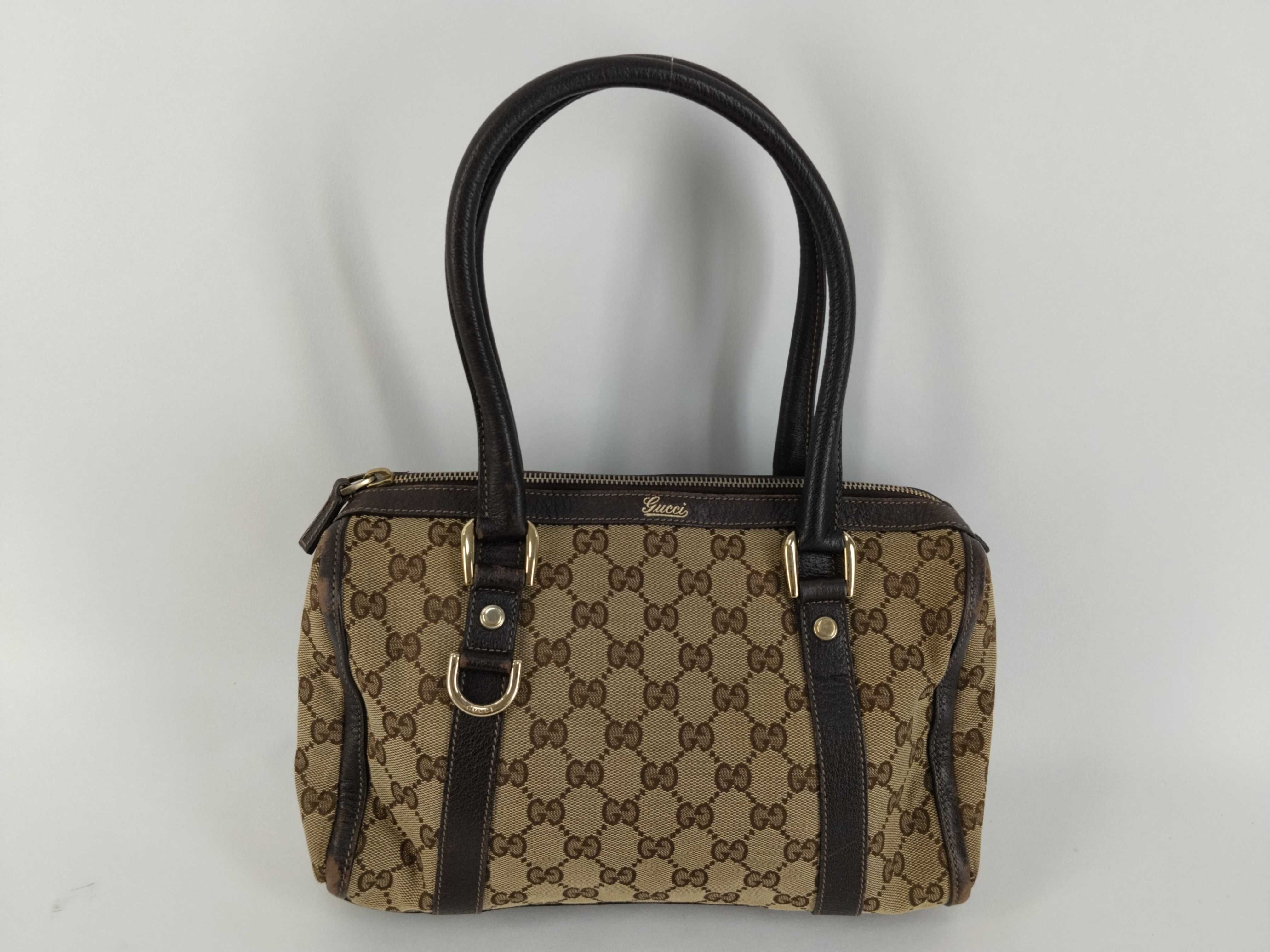 GG Canvas Abbey D-Ring 130942 Dark Brown Handbag Mini Boston Bag Handbag