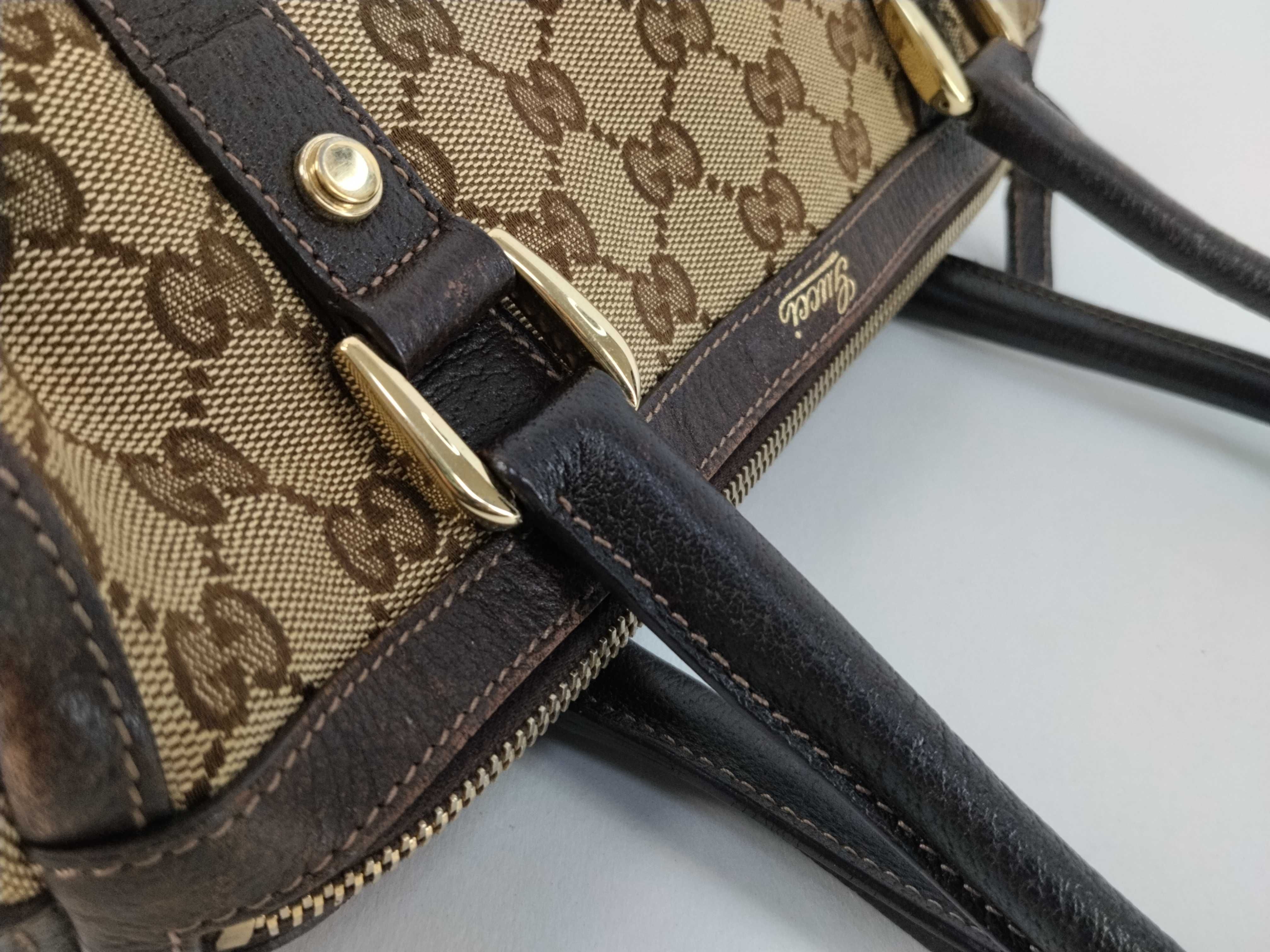 GG Canvas Abbey D-Ring 130942 Dark Brown Handbag Mini Boston Bag Handbag — view 5