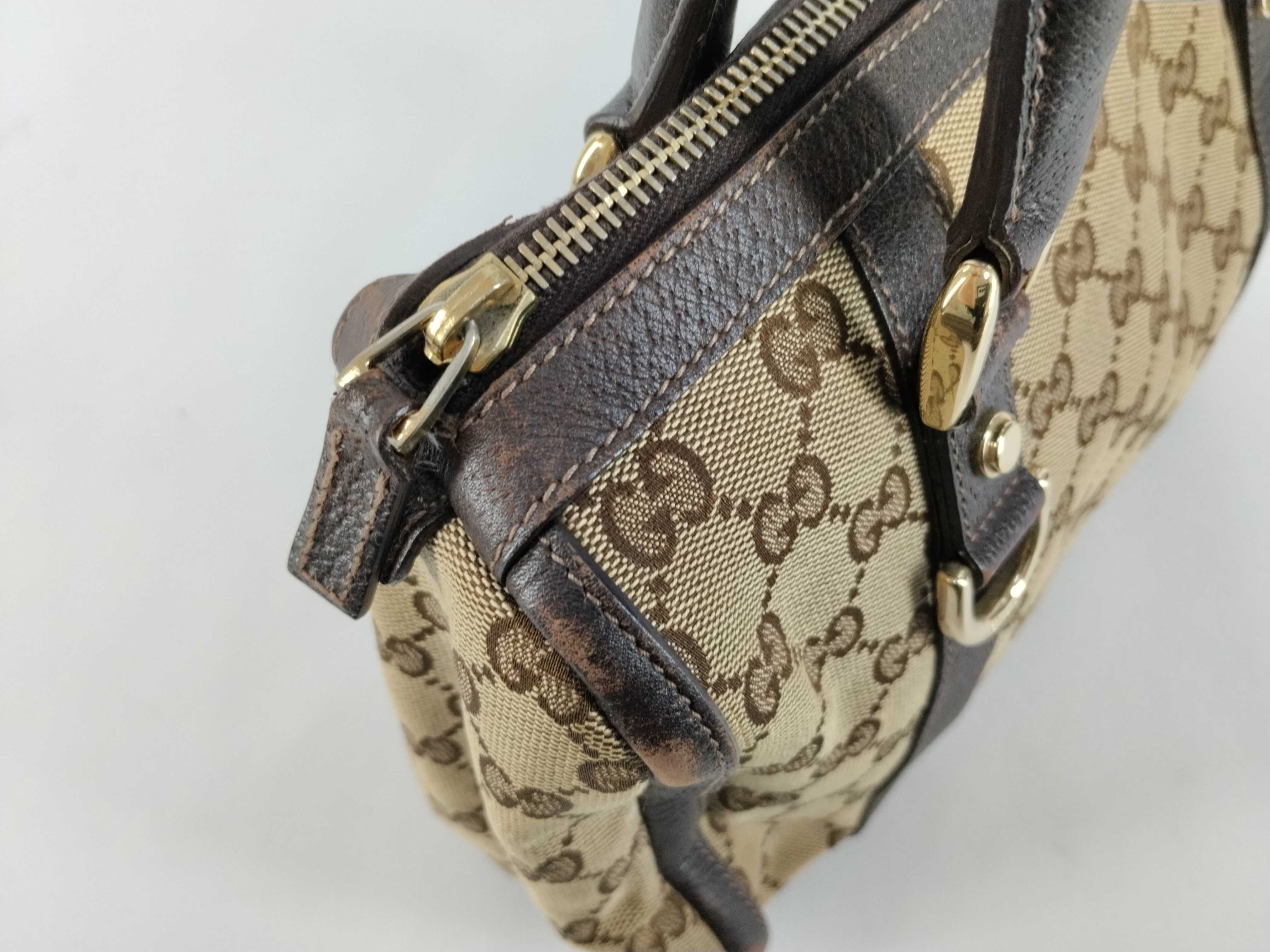 GG Canvas Abbey D-Ring 130942 Dark Brown Handbag Mini Boston Bag Handbag — view 8