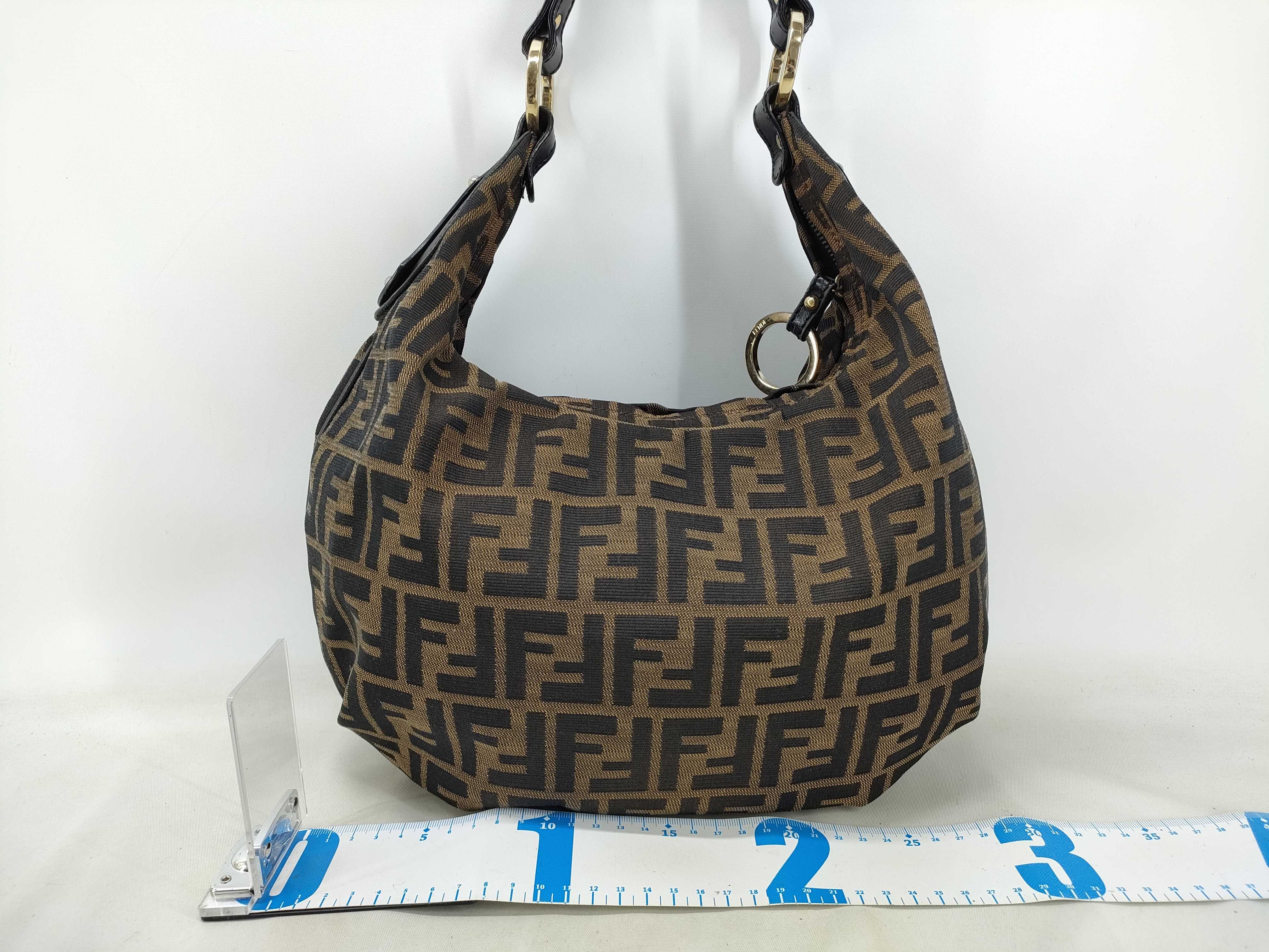 Zucca pattern shoulder bag, nylon canvas, 3560-8BR340-JWU-039, brown. — view 2