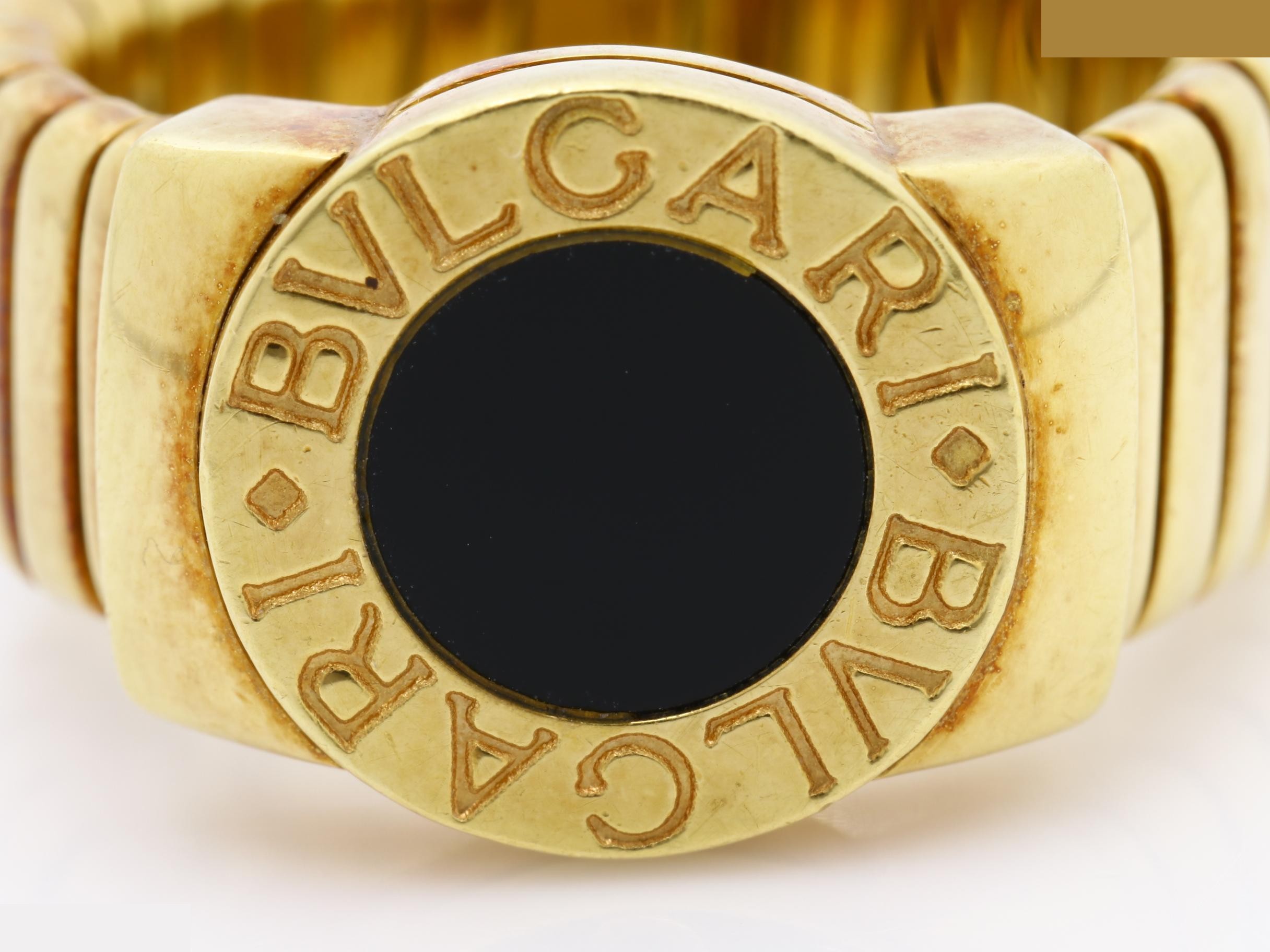 750YG Onyx Bulgari Tubogas Ring 17.5g #13 — view 2