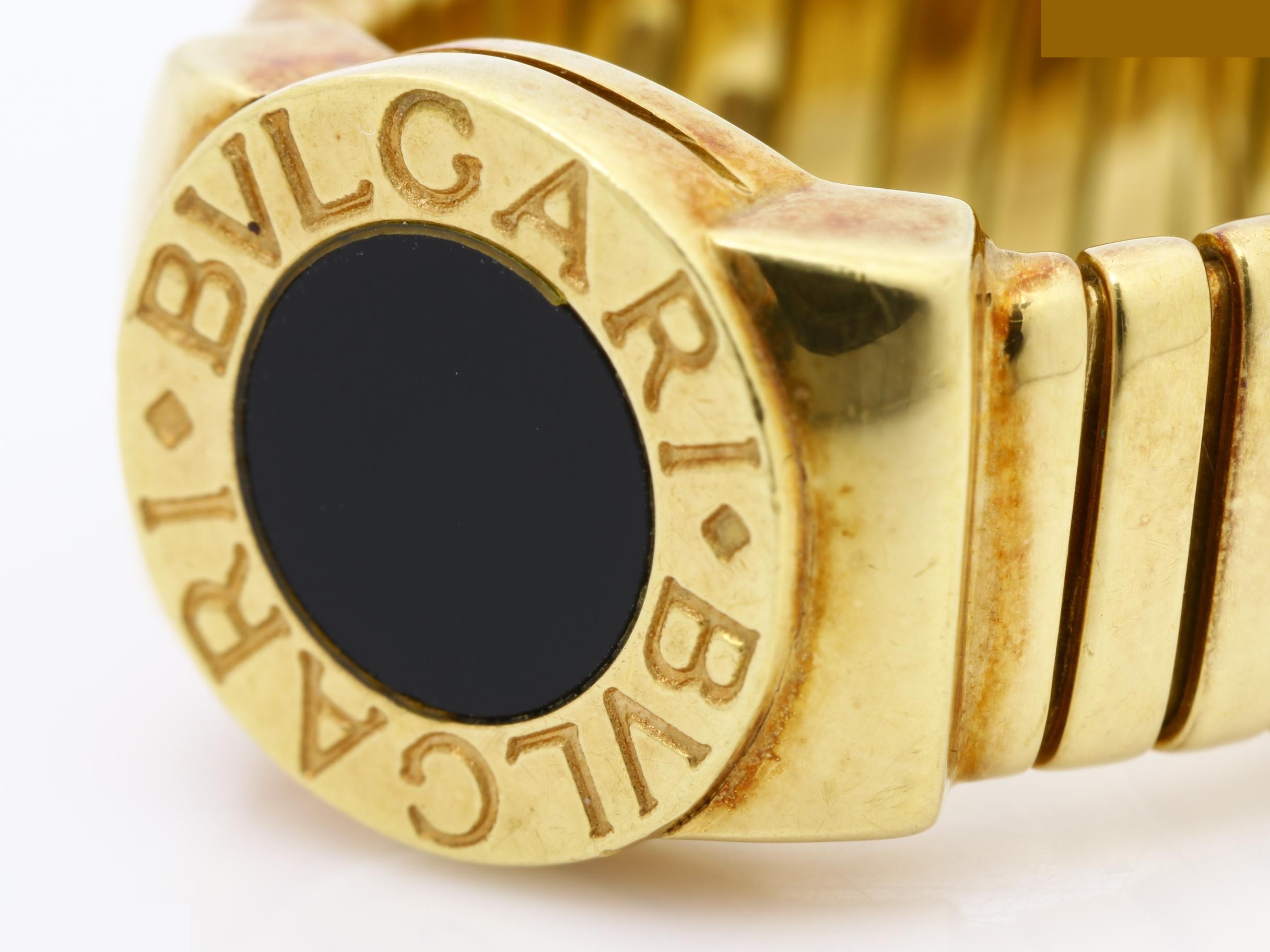 750YG Onyx Bulgari Tubogas Ring 17.5g #13 — view 3