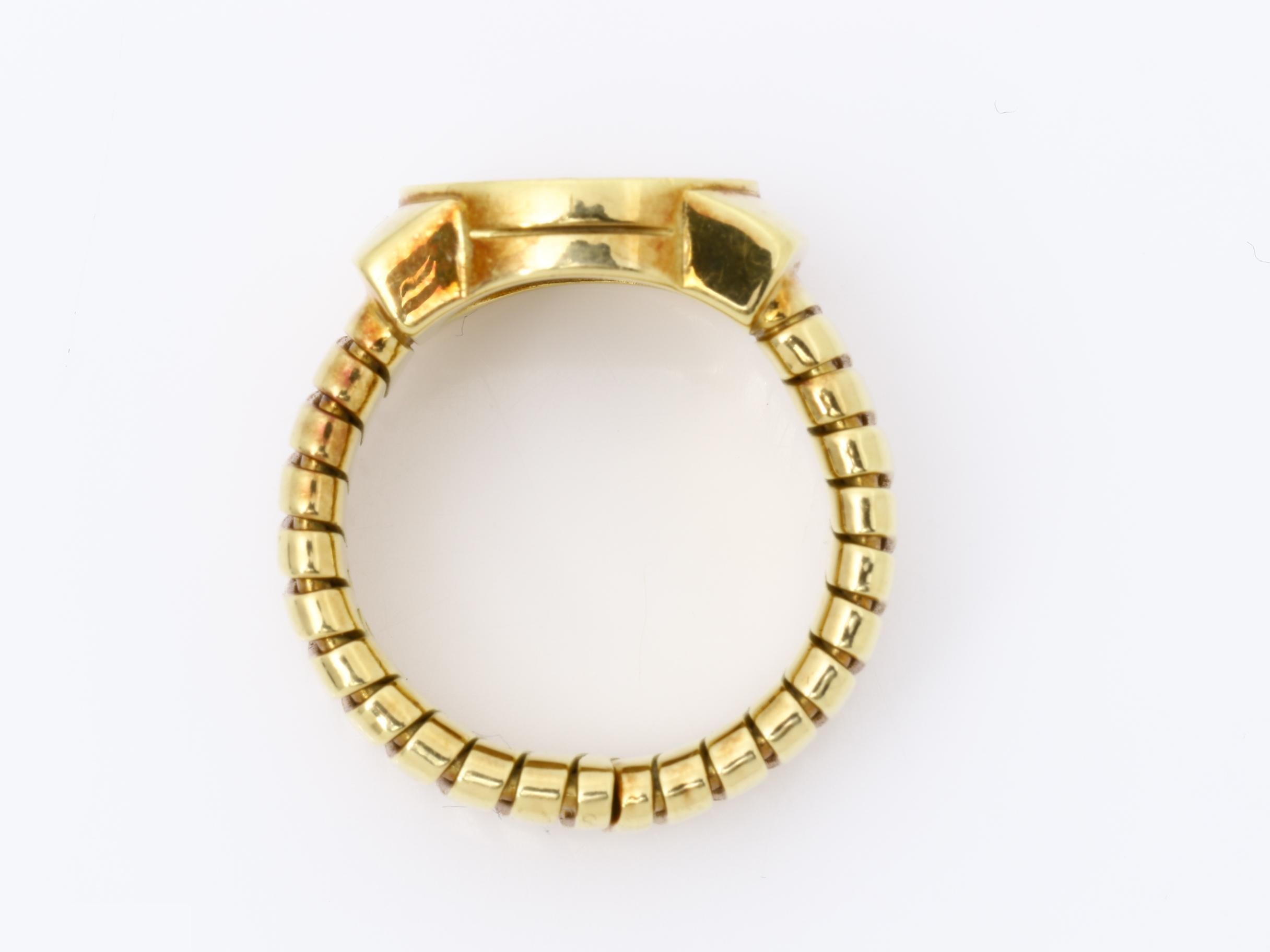 750YG Onyx Bulgari Tubogas Ring 17.5g #13 — view 5