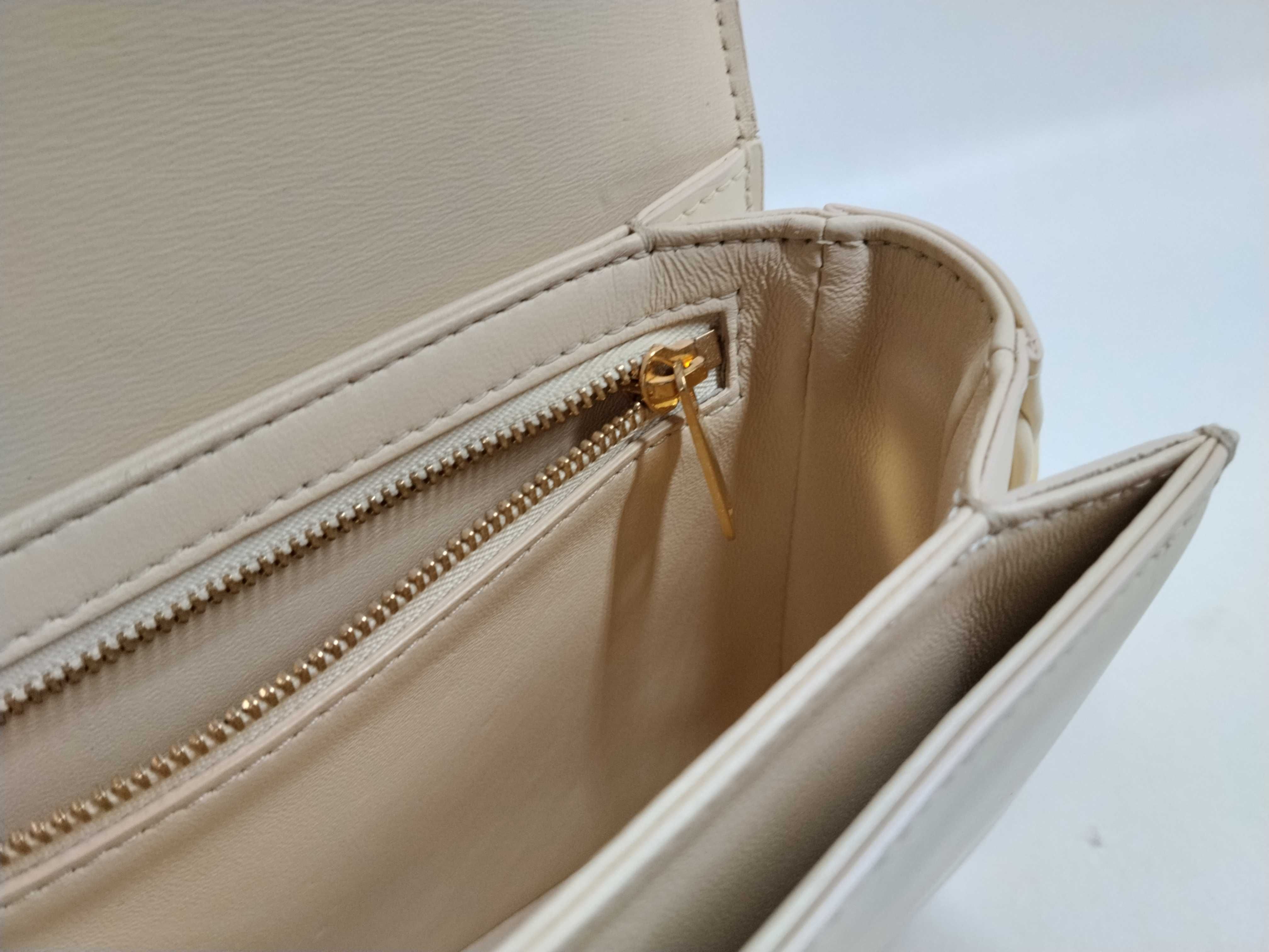 Teen Triomphe Shoulder Bag, Leather, Ivory Shoulder Bag — view 12