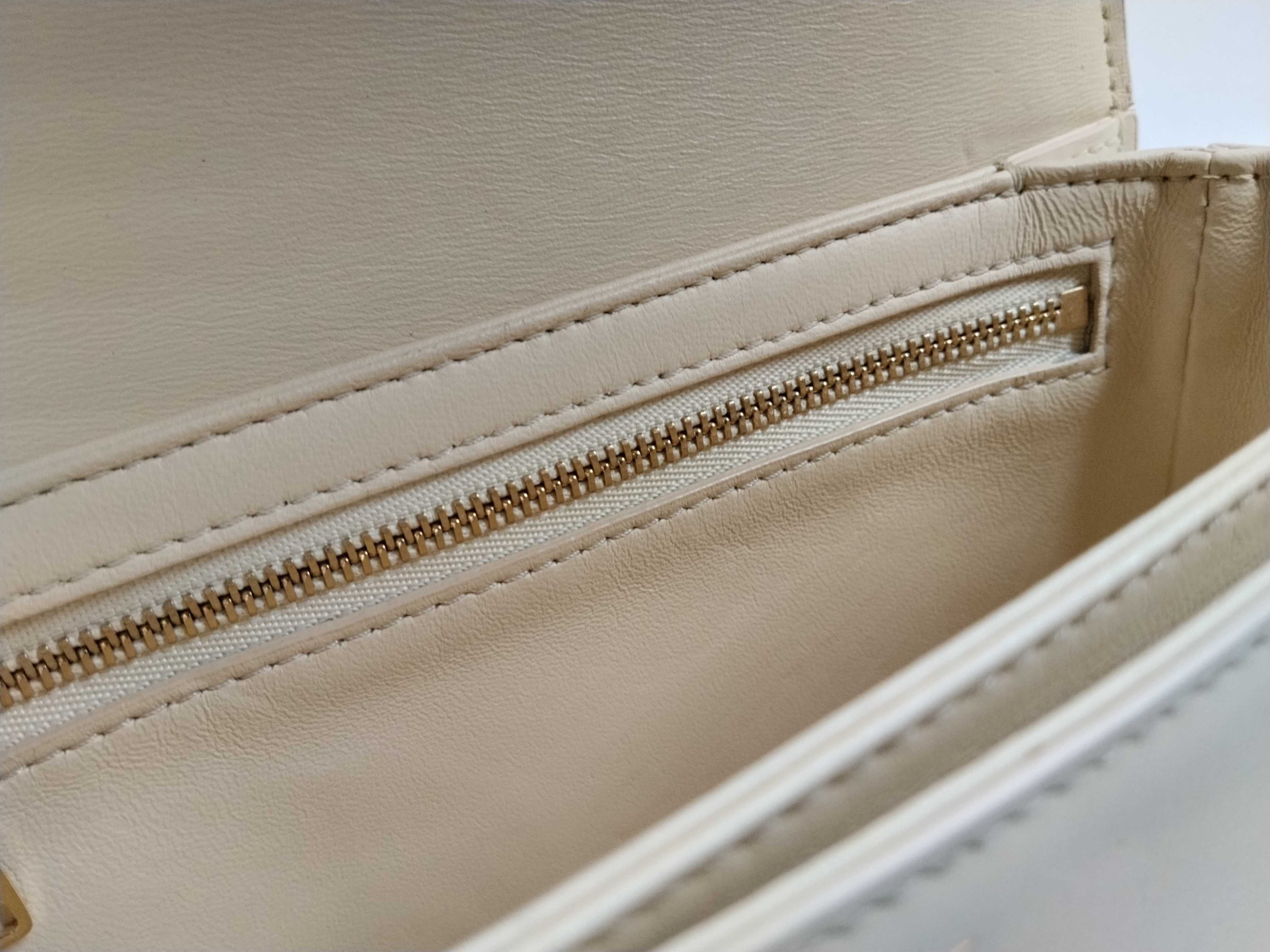 Teen Triomphe Shoulder Bag, Leather, Ivory Shoulder Bag — view 14