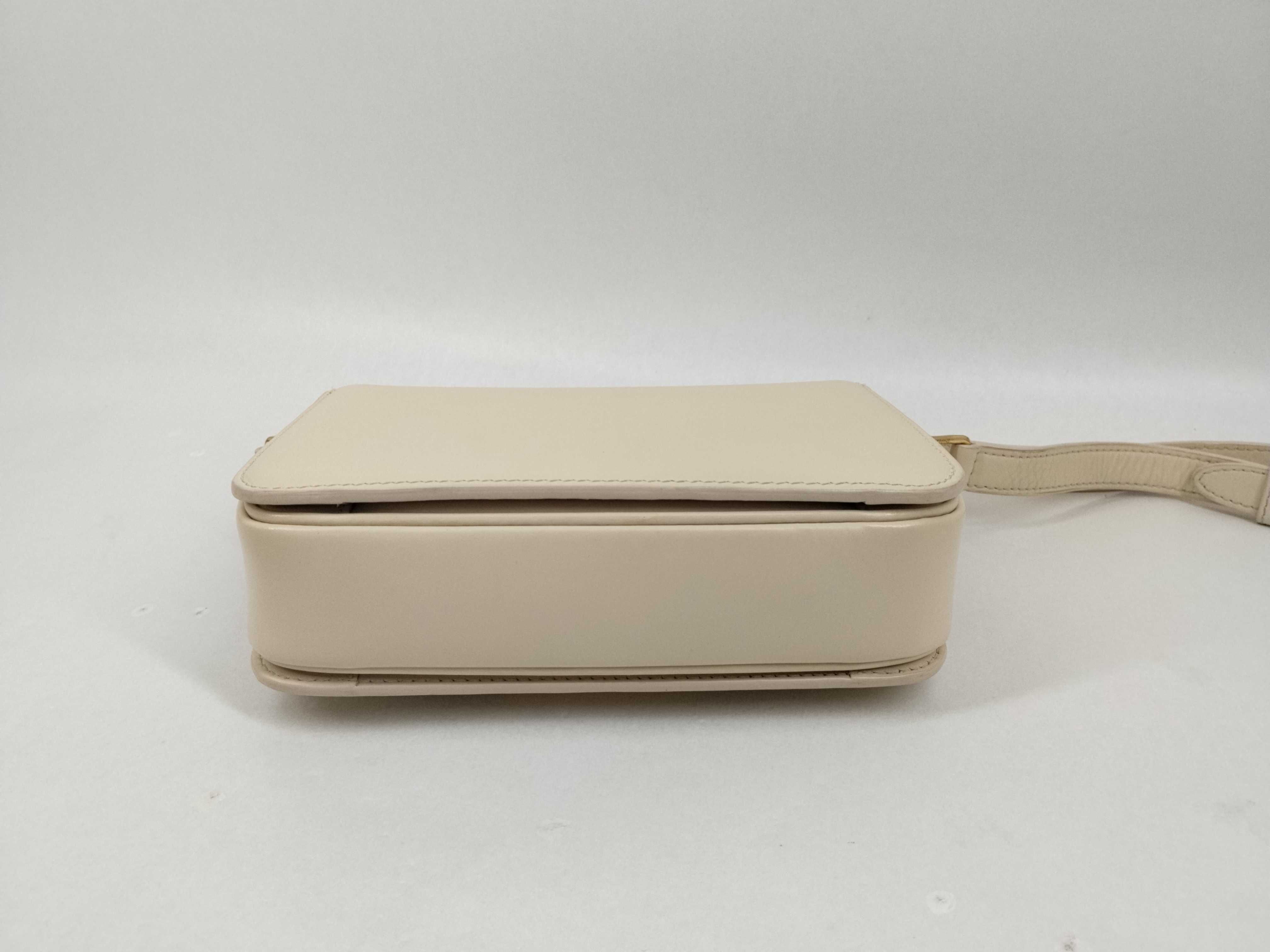Teen Triomphe Shoulder Bag, Leather, Ivory Shoulder Bag — view 3