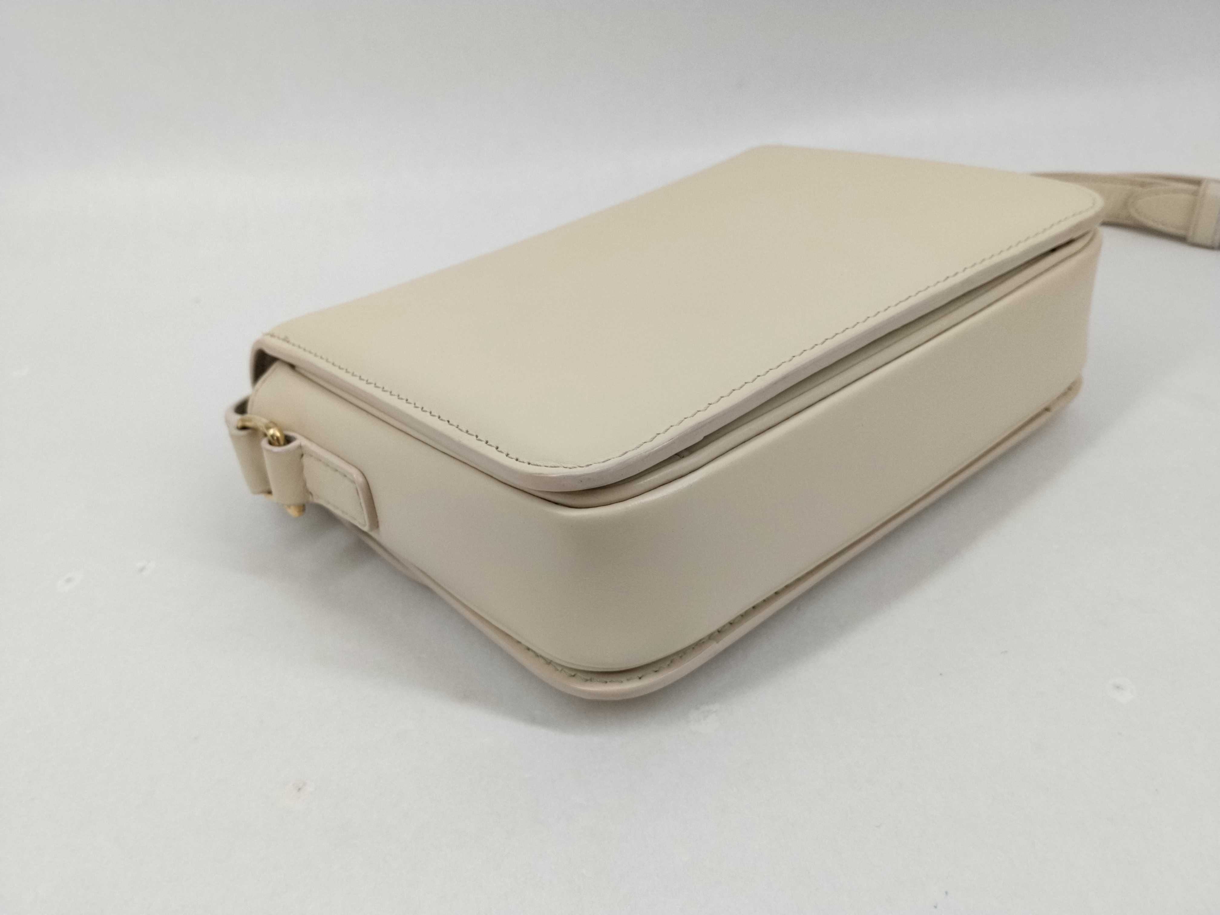 Teen Triomphe Shoulder Bag, Leather, Ivory Shoulder Bag — view 4