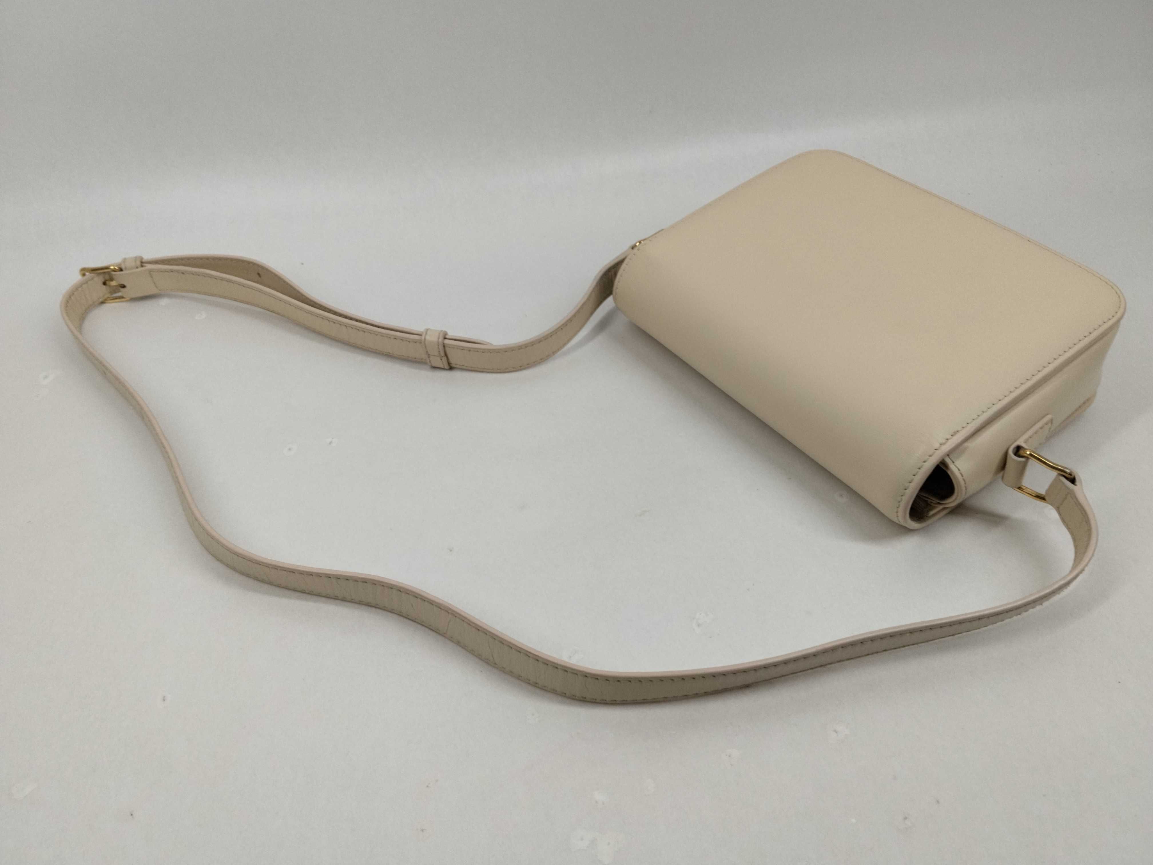 Teen Triomphe Shoulder Bag, Leather, Ivory Shoulder Bag — view 6