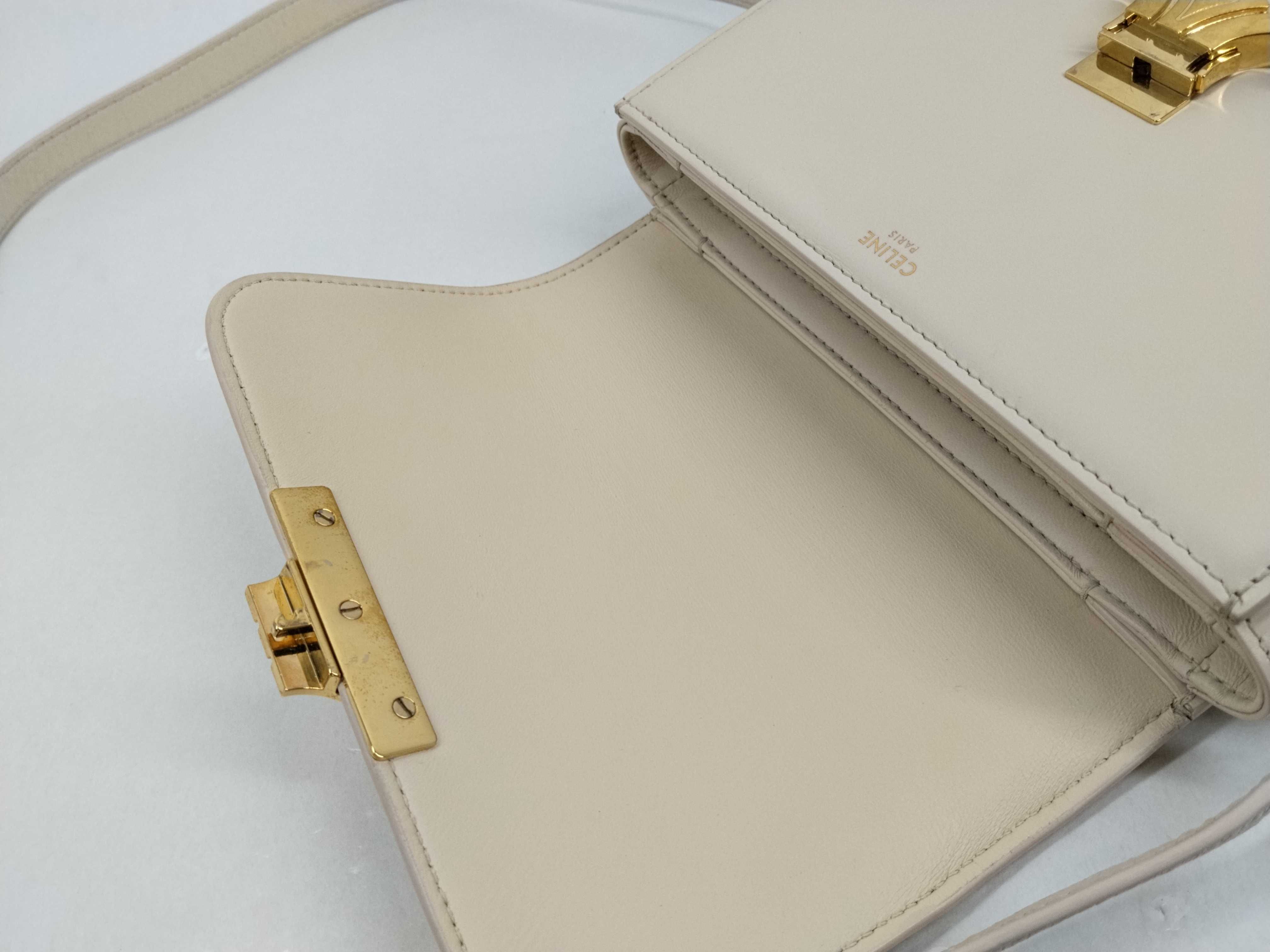 Teen Triomphe Shoulder Bag, Leather, Ivory Shoulder Bag — view 9
