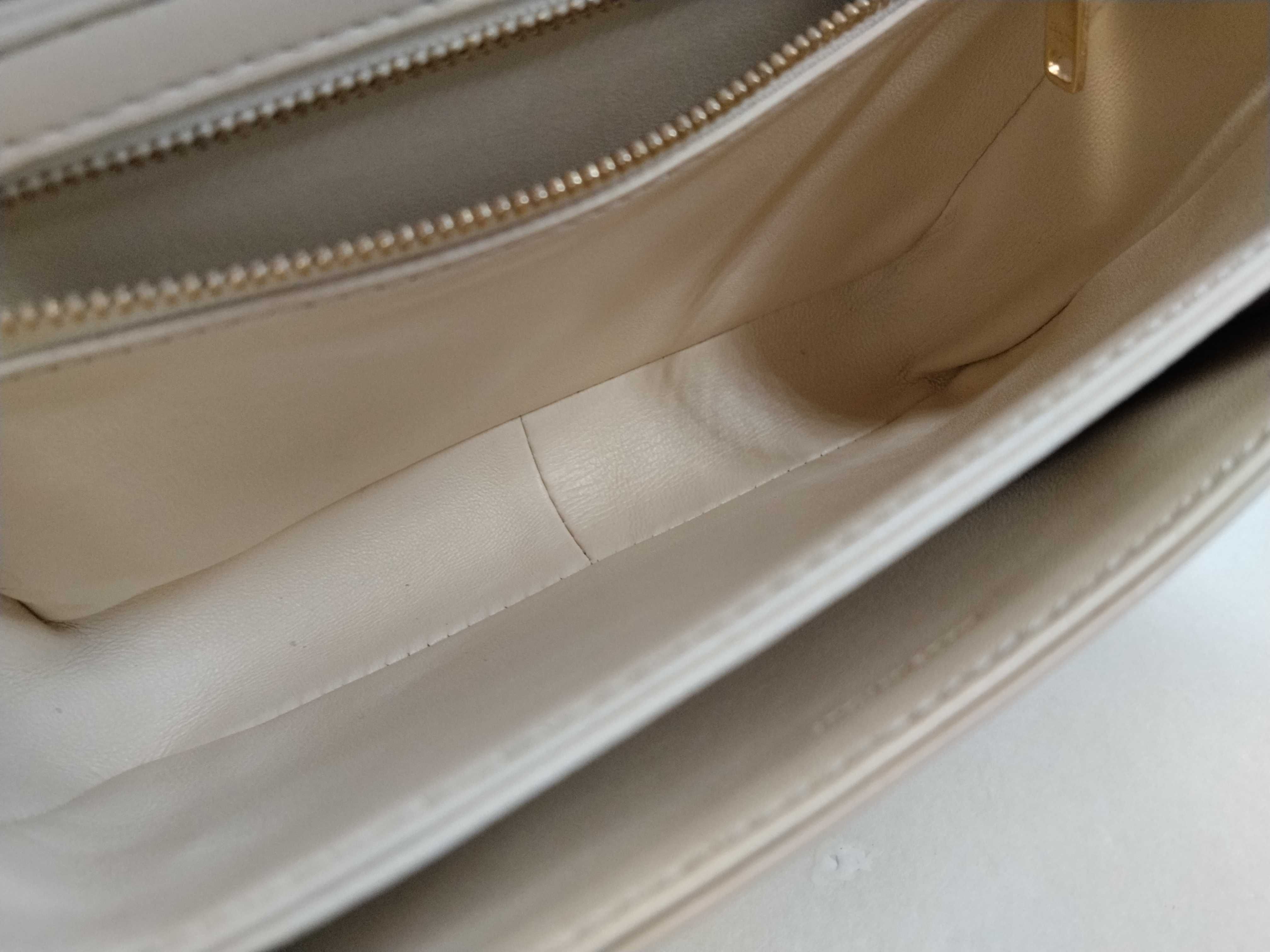 Teen Triomphe Shoulder Bag, Leather, Ivory Shoulder Bag — view 10