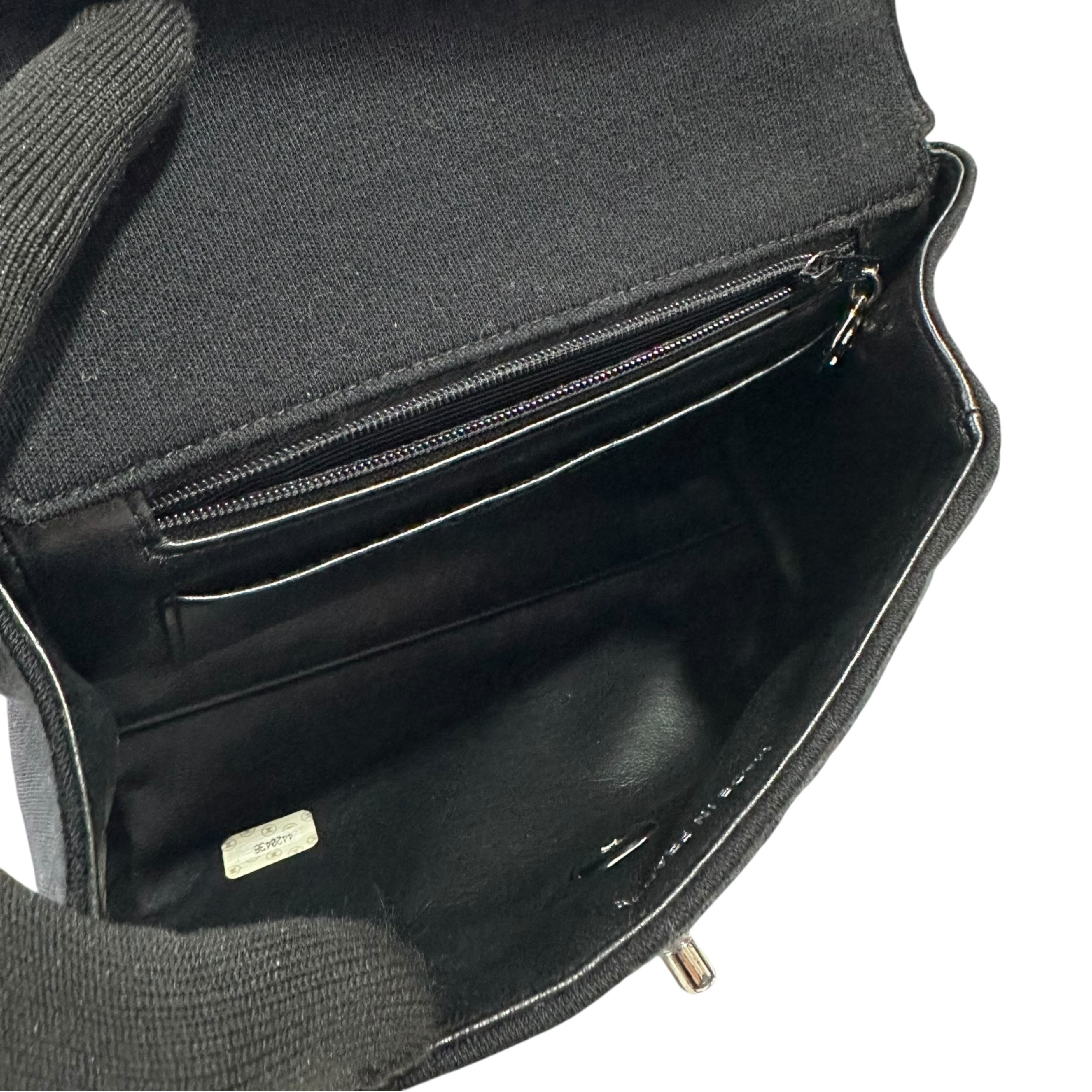 Matelassé Mini Handbag, Coco Handle, Cotton, Black, Silver Hardware, 4420436 Handbag — view 12
