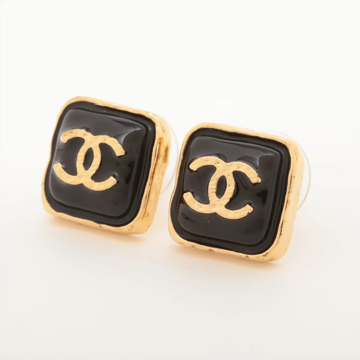 Coco Mark B23K Earrings (Pair) GP Gold x Black - — view 3